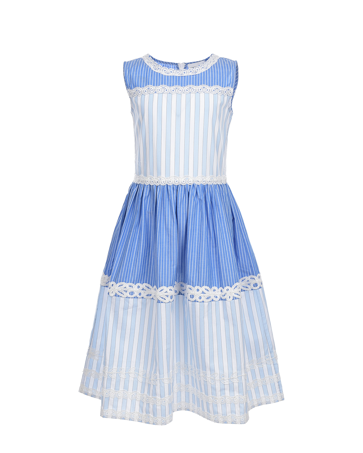 Хлопковое платье с принтом в полоску Ermanno Scervino, размер 116, цвет мультиколор - фото 1