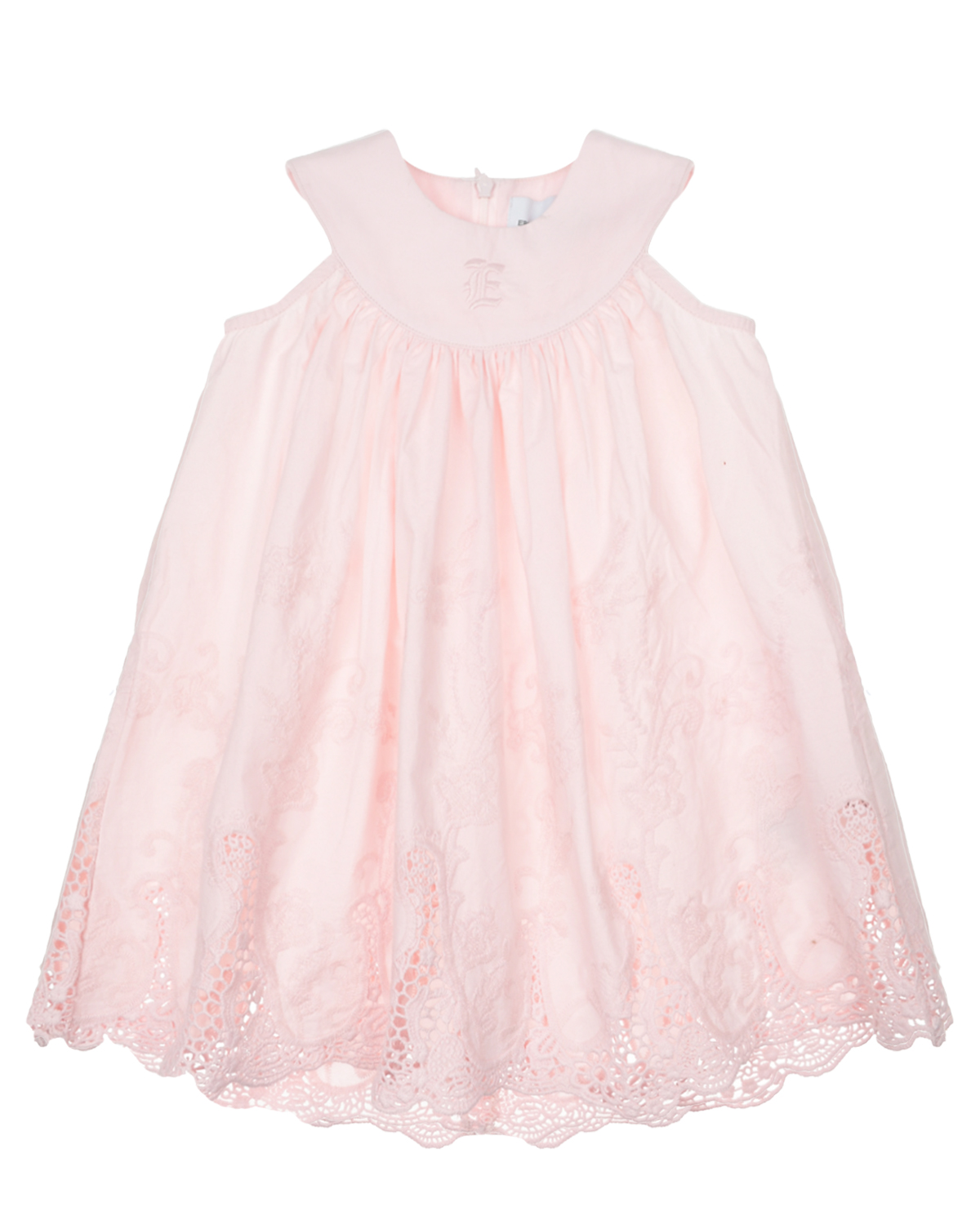 Розовое платье с ажурной вышивкой Ermanno Scervino, размер 80, цвет розовый - фото 1