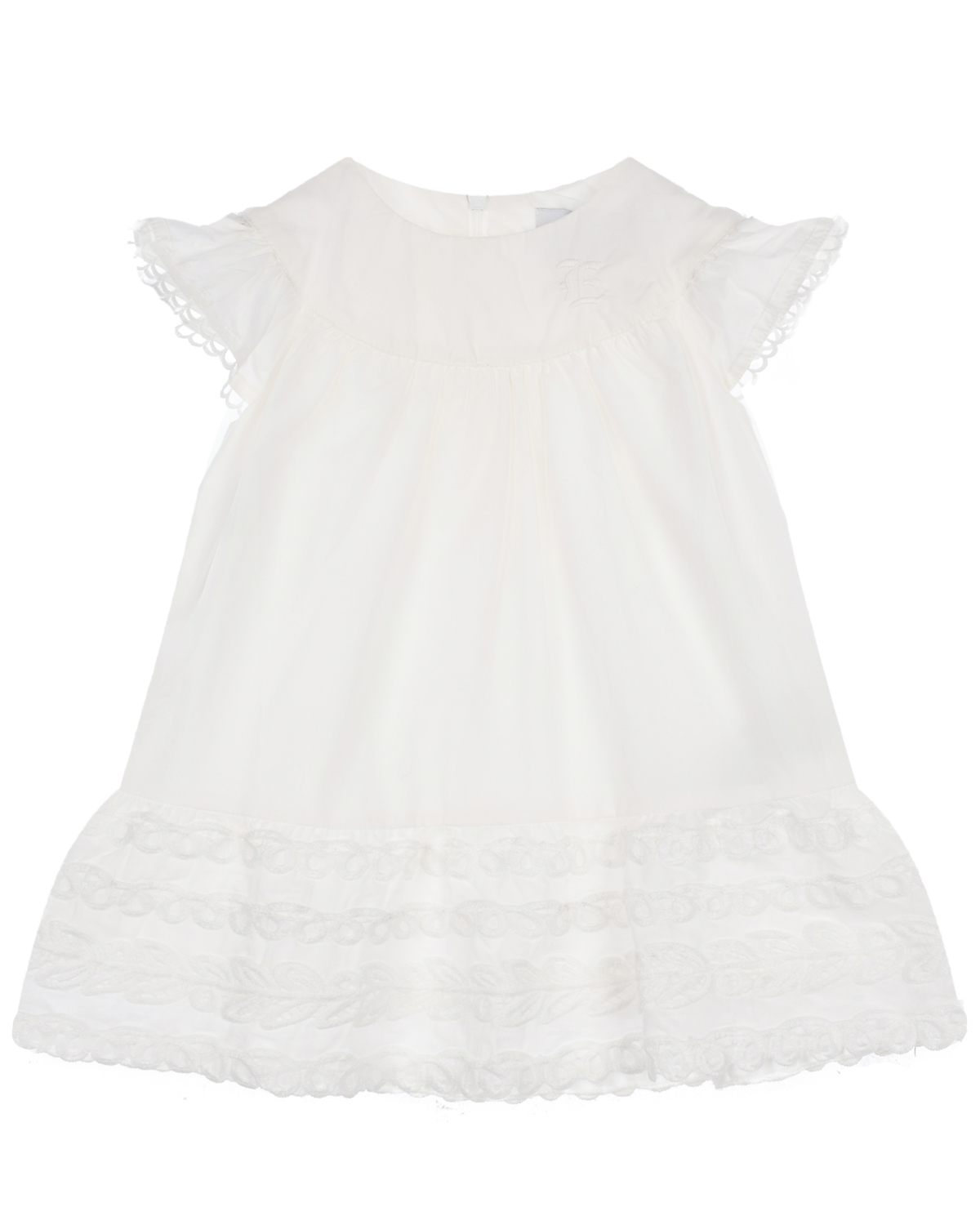 Белое платье с вышивкой Ermanno Scervino, размер 86, цвет белый - фото 1
