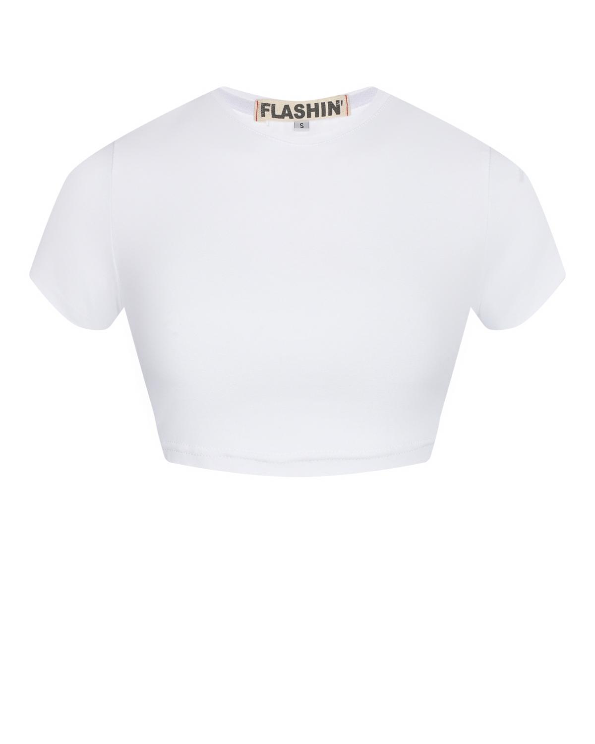 Укороченная белая футболка Flashin, размер 44, цвет белый - фото 1