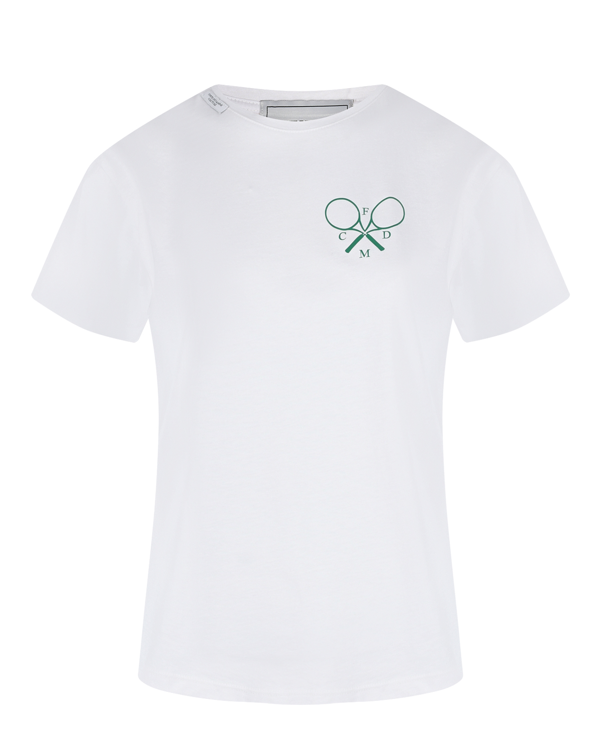 Белая футболка с принтом "теннисные ракетки" Forte dei Marmi Couture