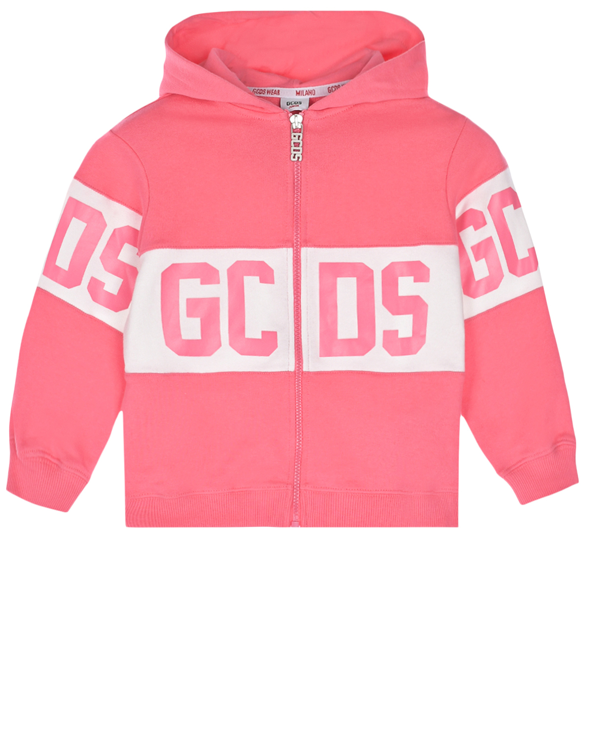 Розовая спортивная куртка с лого GCDS, размер 116, цвет розовый