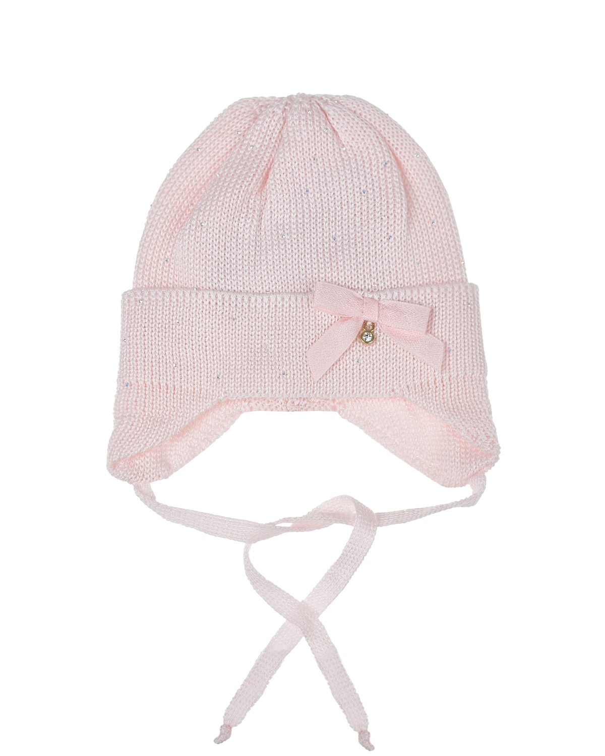 Розовая шапка с бантом Il Trenino красный шарф 140x19 см il trenino детский