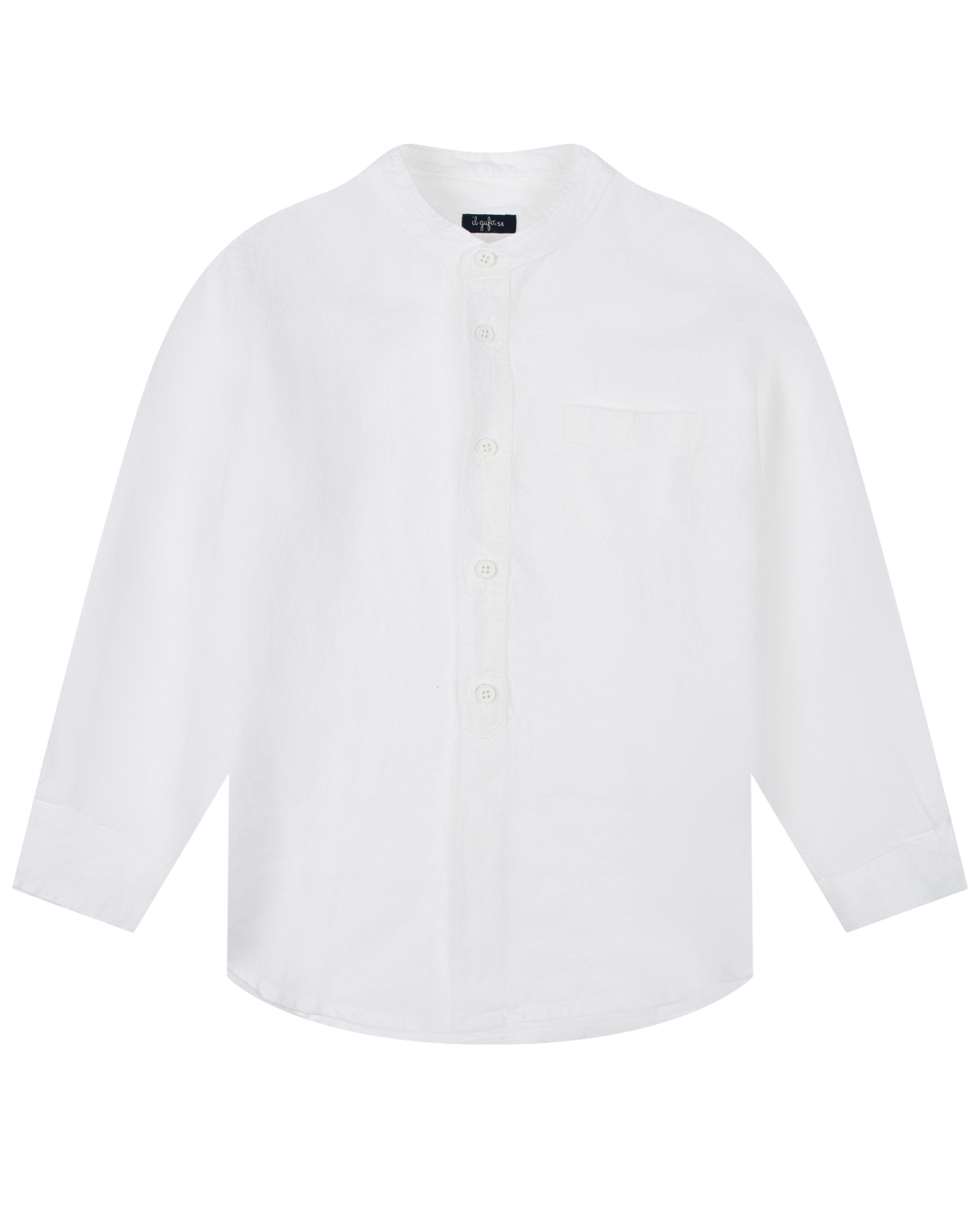 Белая льняная рубашка IL Gufo, размер 164, цвет белый - фото 1