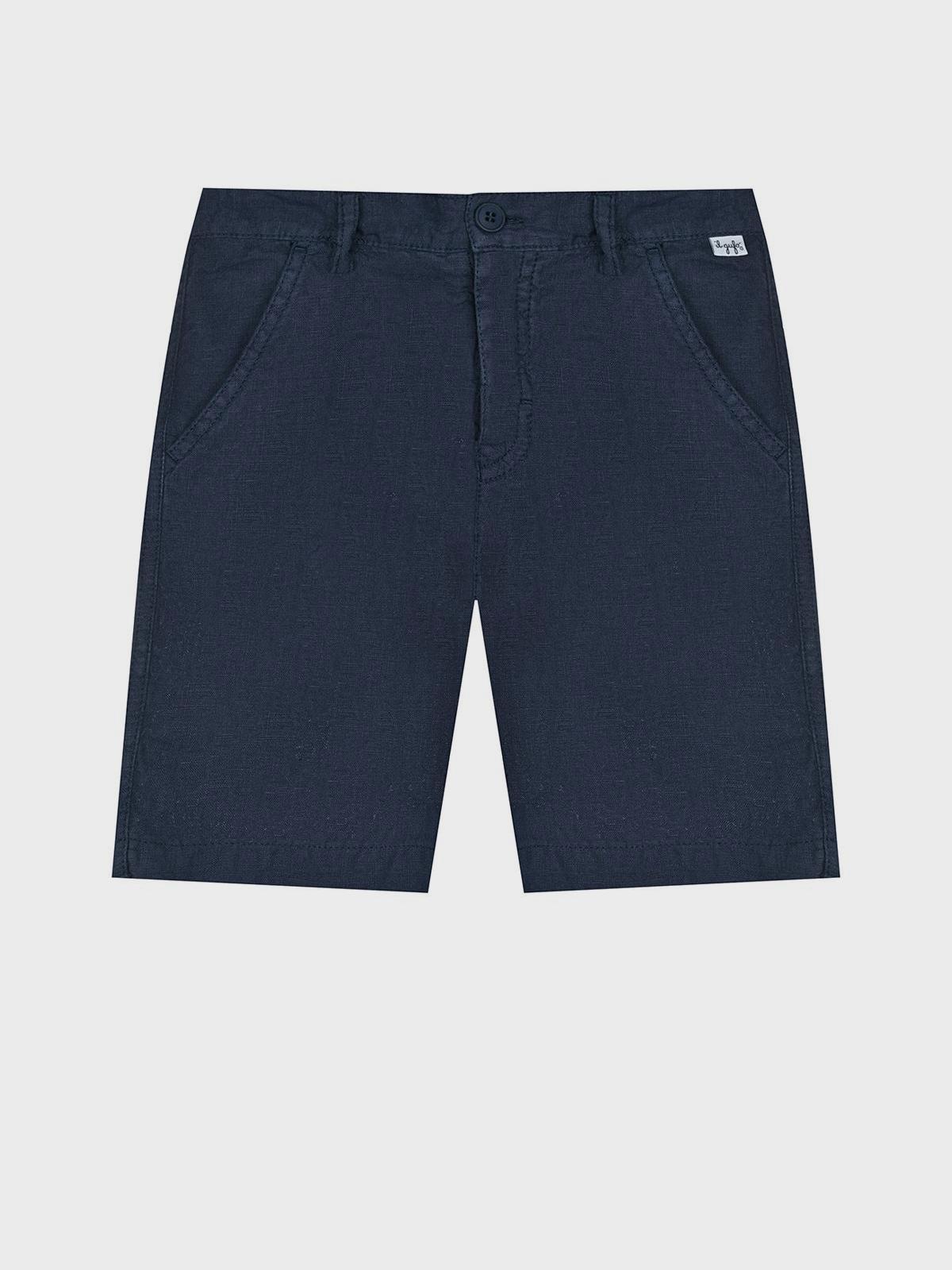 Темно-синие льняные бермуды IL Gufo