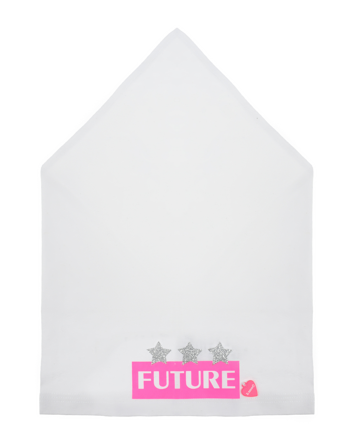Белая косынка с принтом "Future" Il Trenino, размер 52/54, цвет белый
