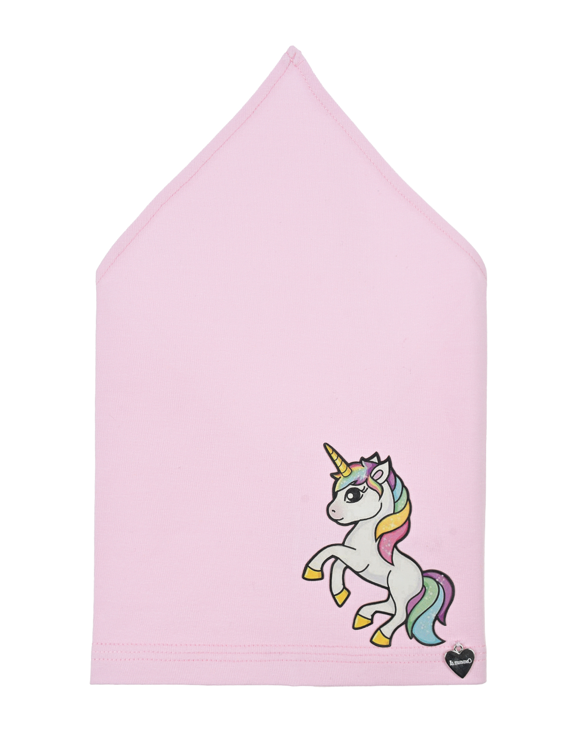 Светло-розовая косынка с принтом "единорог" Il Trenino, размер 44/46, цвет розовый