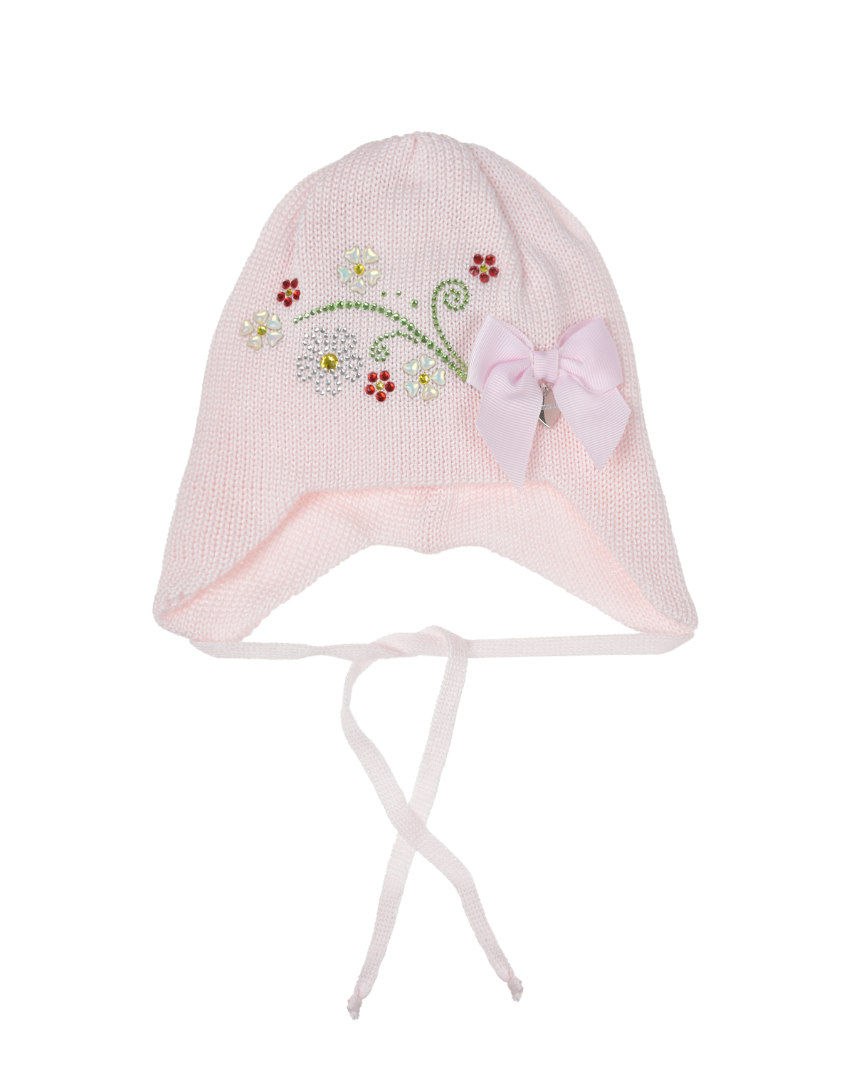 Розовая шапка со стразами и бантом Il Trenino розовая шапка со стразами regina
