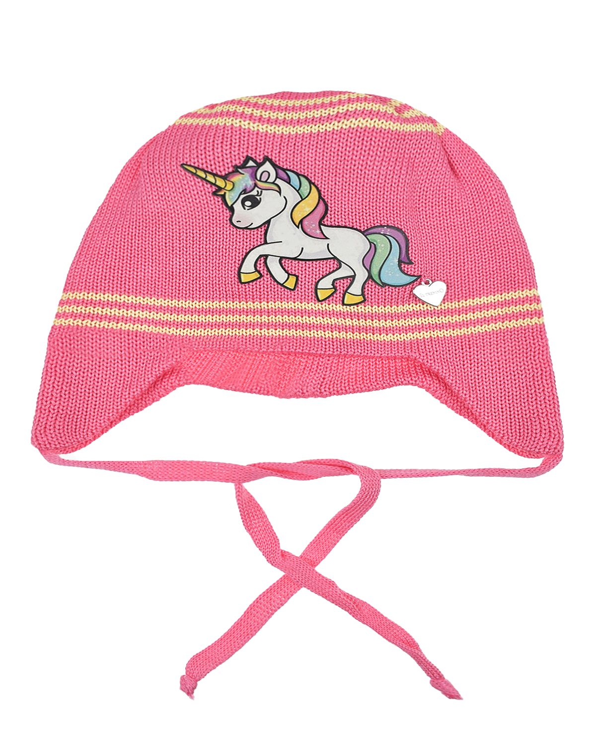 Розовая шапка с принтом 