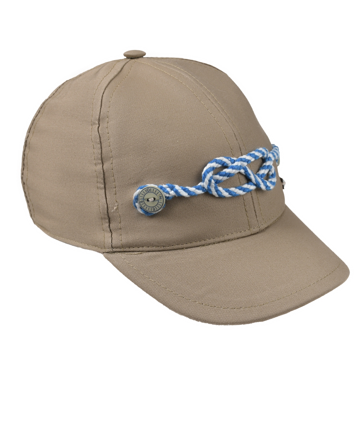 Бежевая кепка с декором "морской узел" Il Trenino, размер 50, цвет бежевый