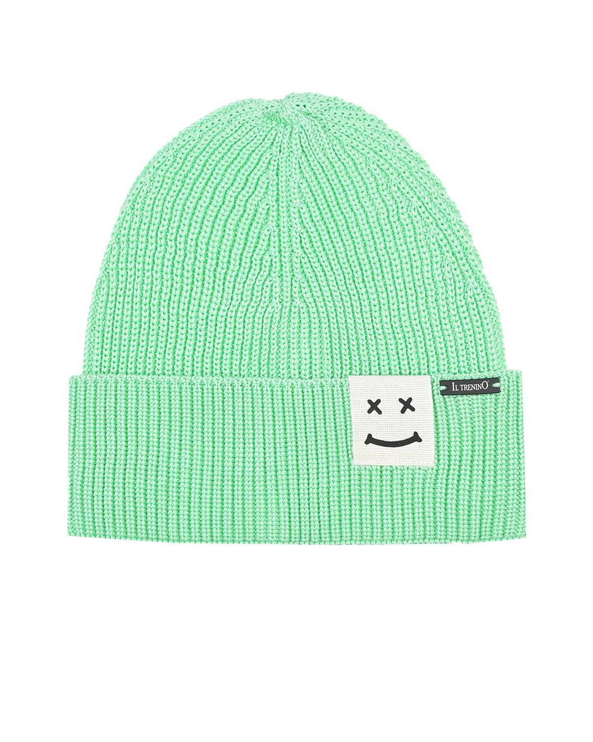 Светло-зеленая шапка с нашивкой "смайл" Il Trenino, размер 57, цвет зеленый - фото 1