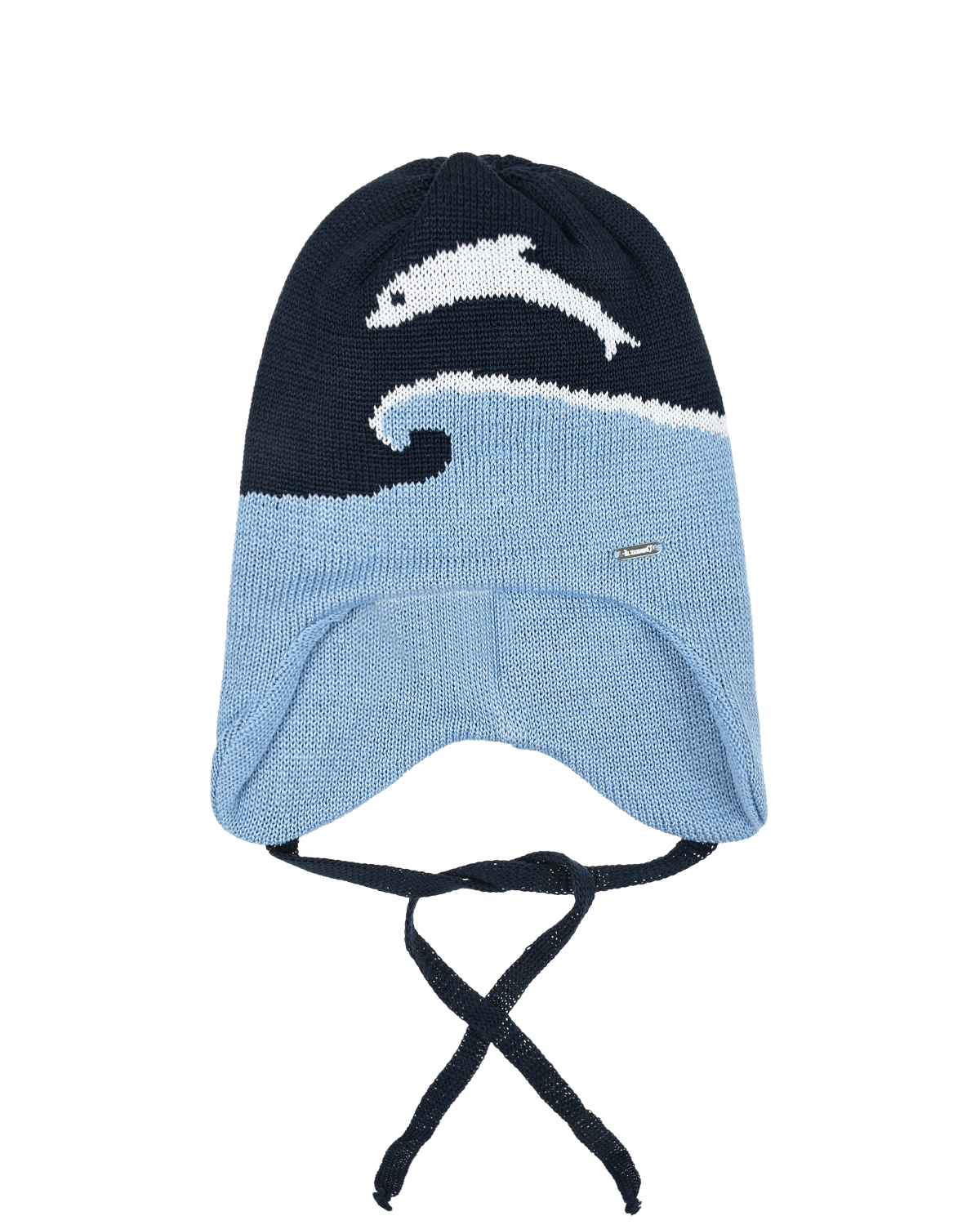 Голубая шапка с декором "дельфин" Il Trenino
