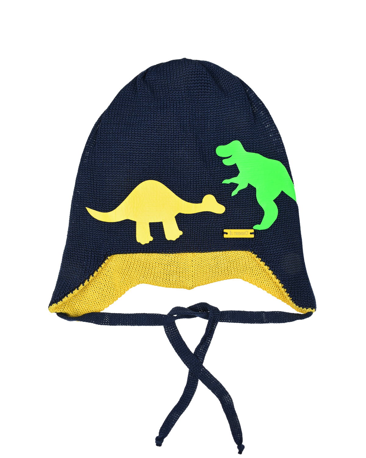 Синяя шапка с принтом "динозавры" Il Trenino