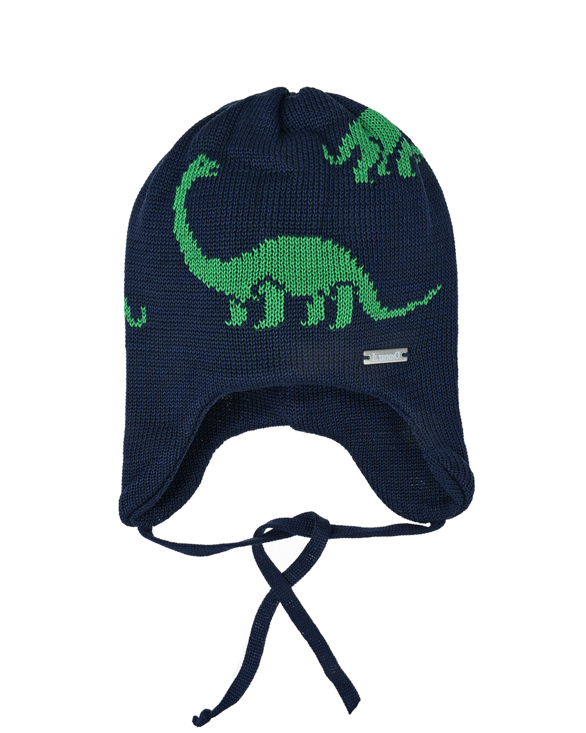 Темно-синяя шапка с принтом "динозавр" Il Trenino