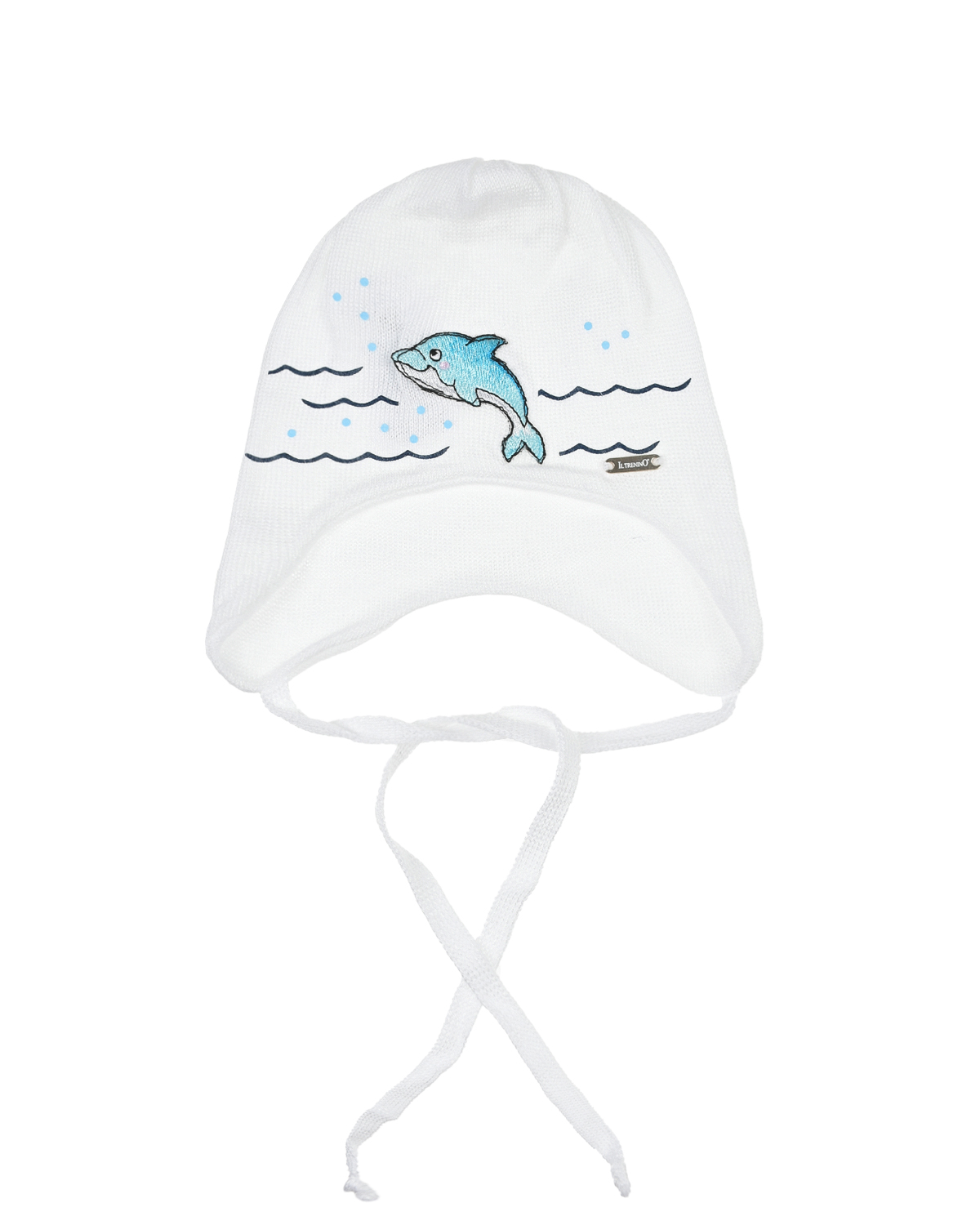 Белая шапка с вышивкой "дельфин" Il Trenino
