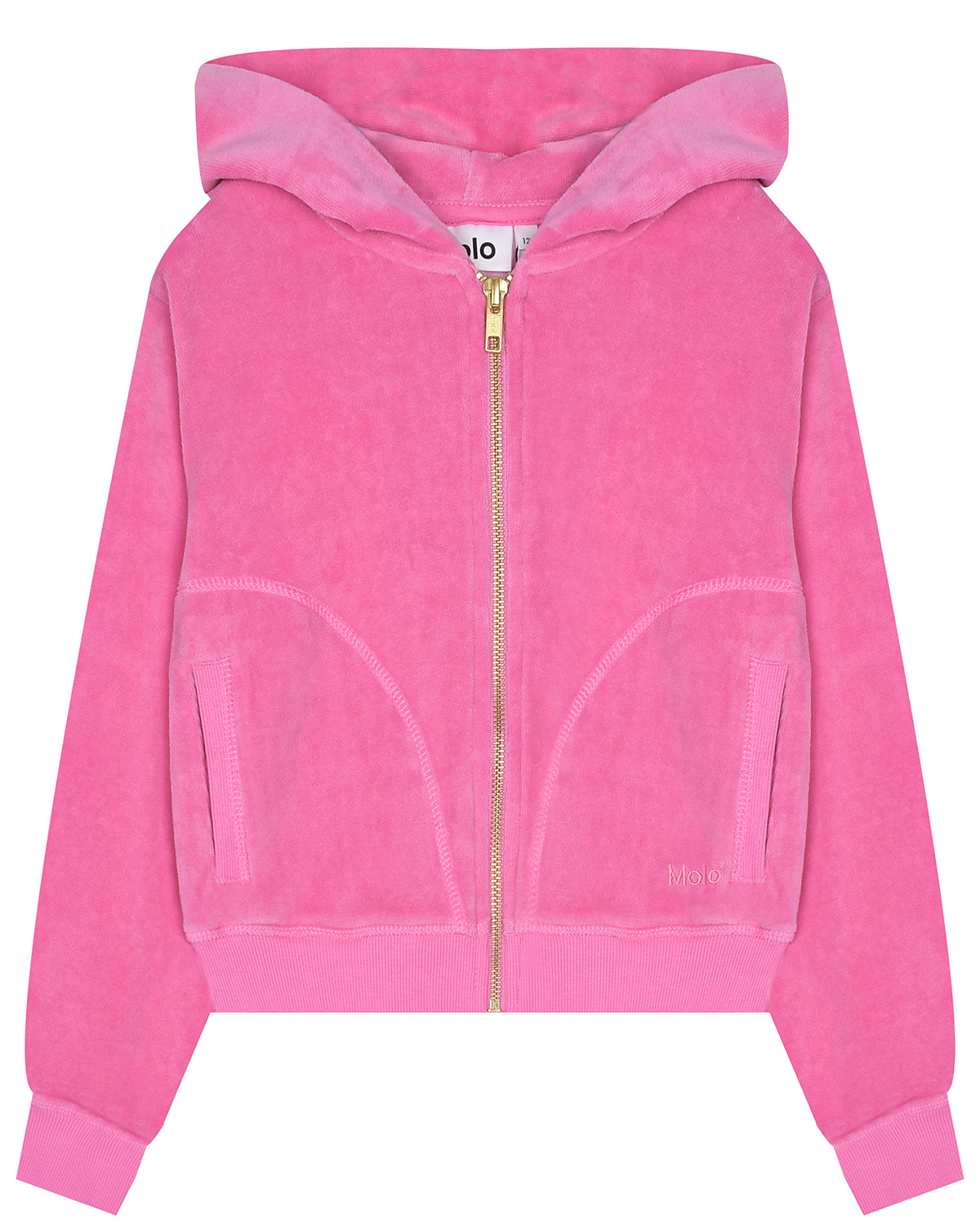 Спортивная куртка из розового велюра Molo, размер 116, цвет розовый