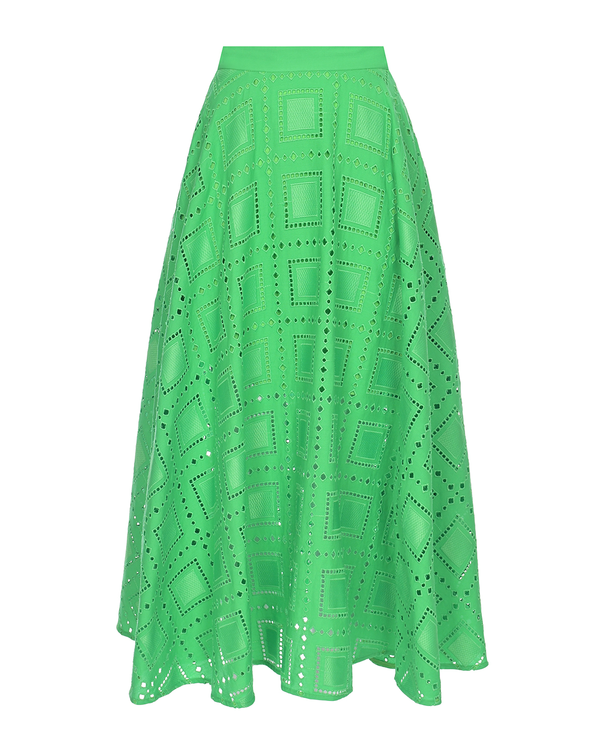 Зеленая юбка с перфорацией MSGM