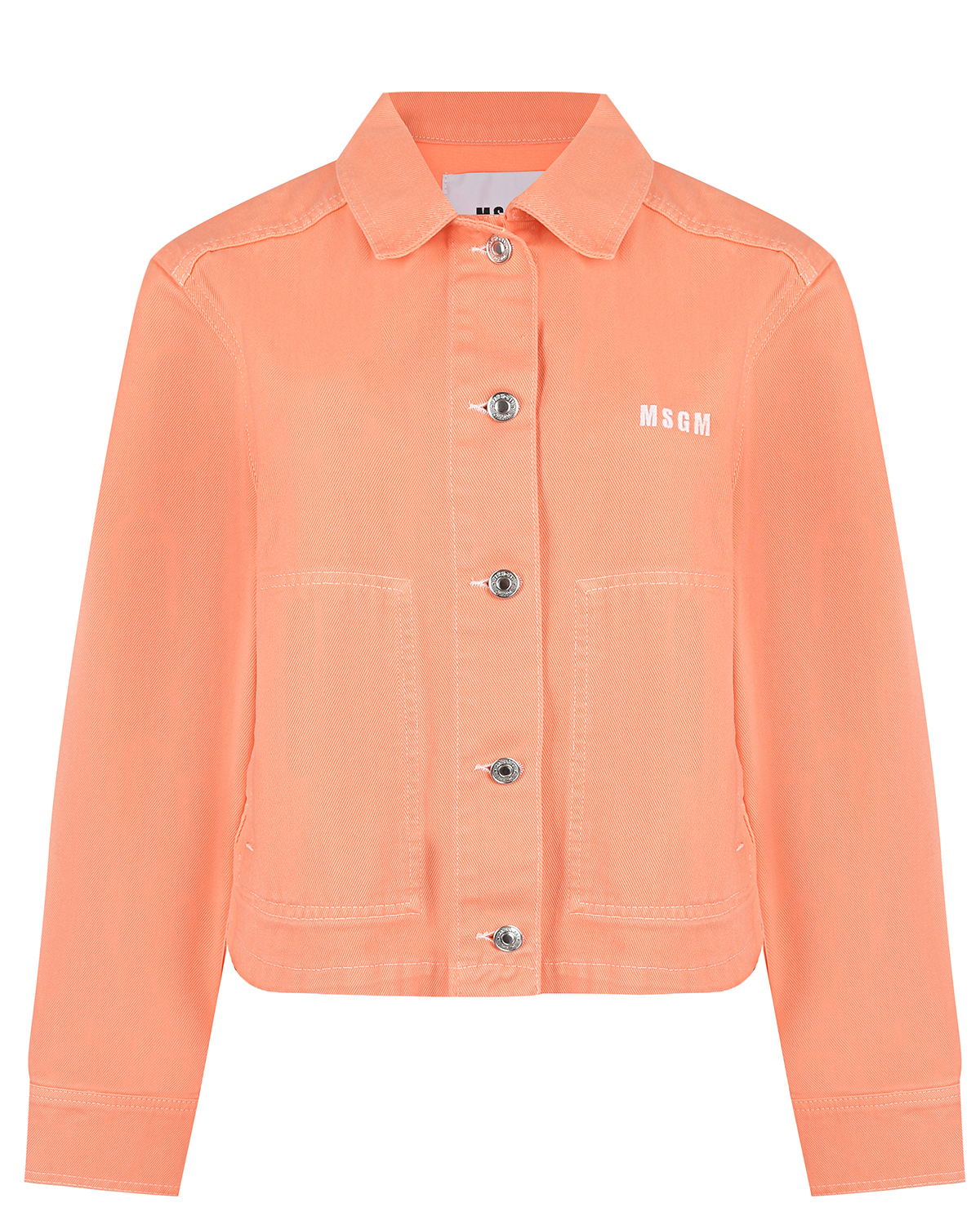 Оранжевая джинсовая куртка MSGM, размер 40, цвет оранжевый