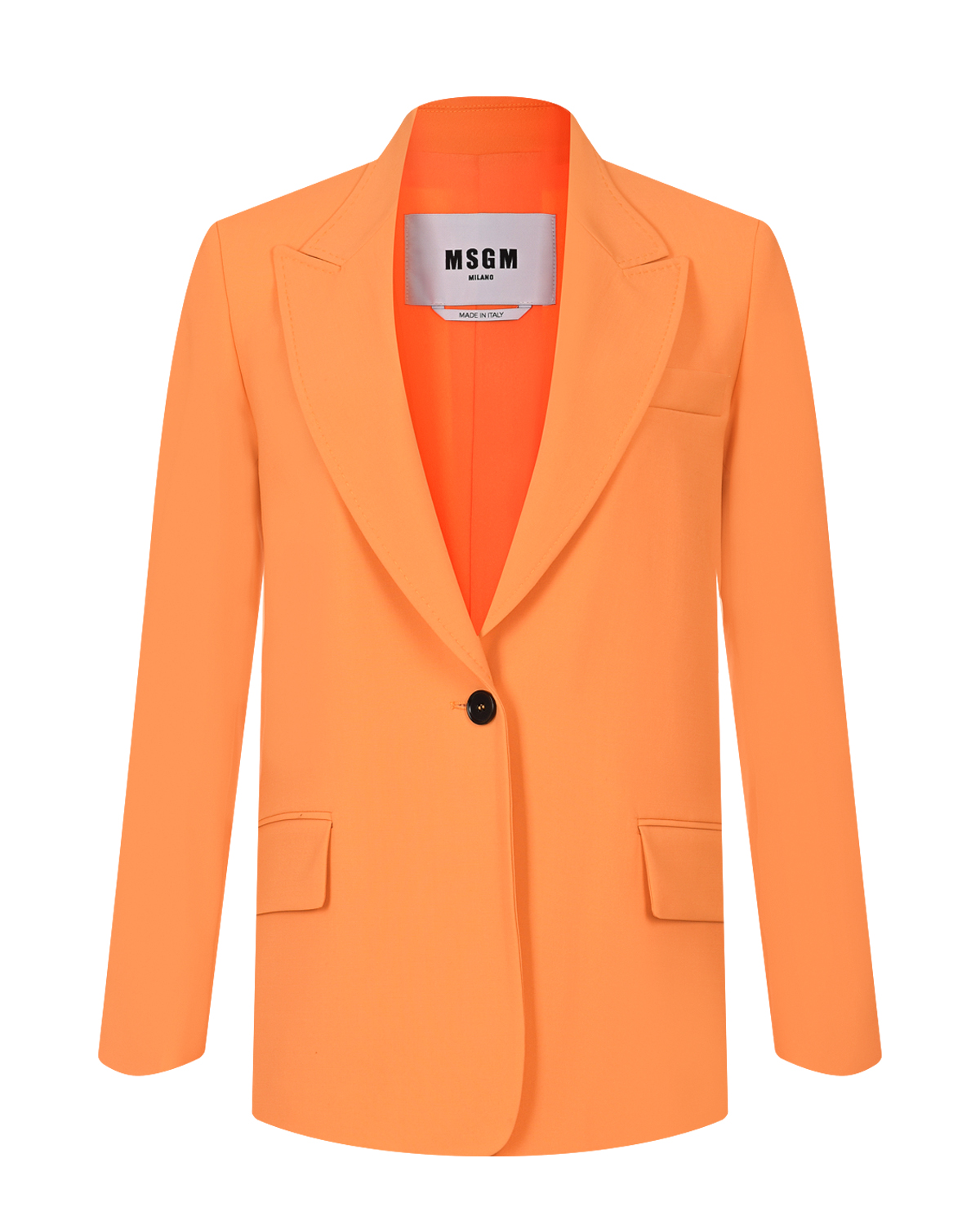 Оранжевый однобортный пиджак MSGM