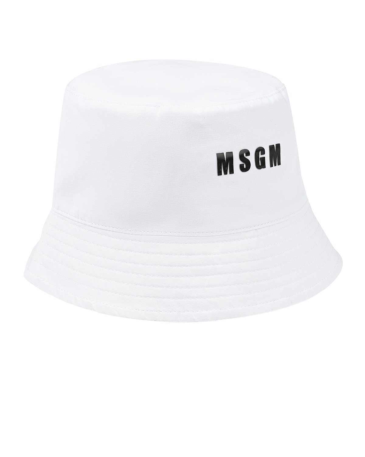 Белая панама с черным лого MSGM
