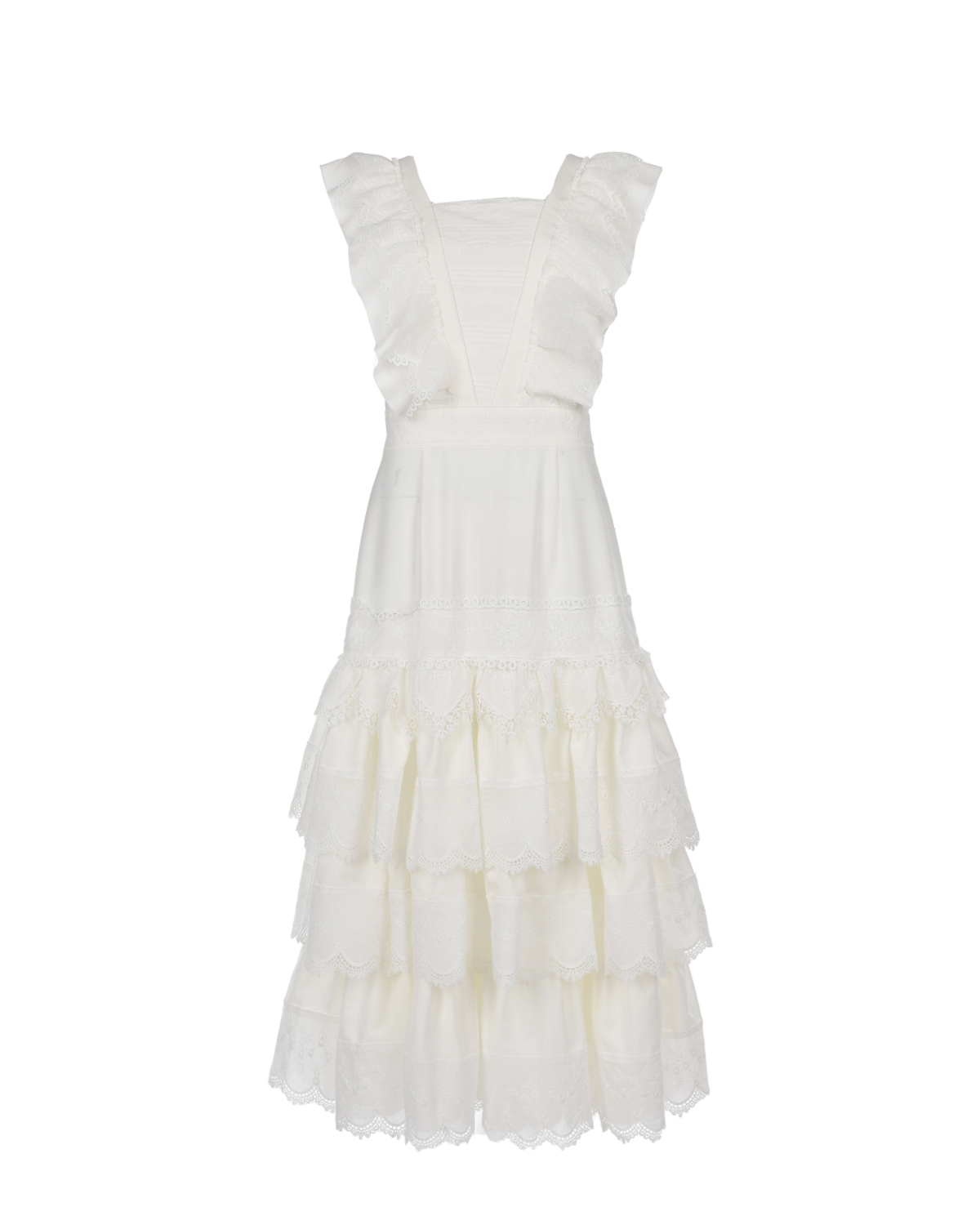 Платье молочного цвета с кружевной отделкой Masterpeace, размер 40 - фото 1