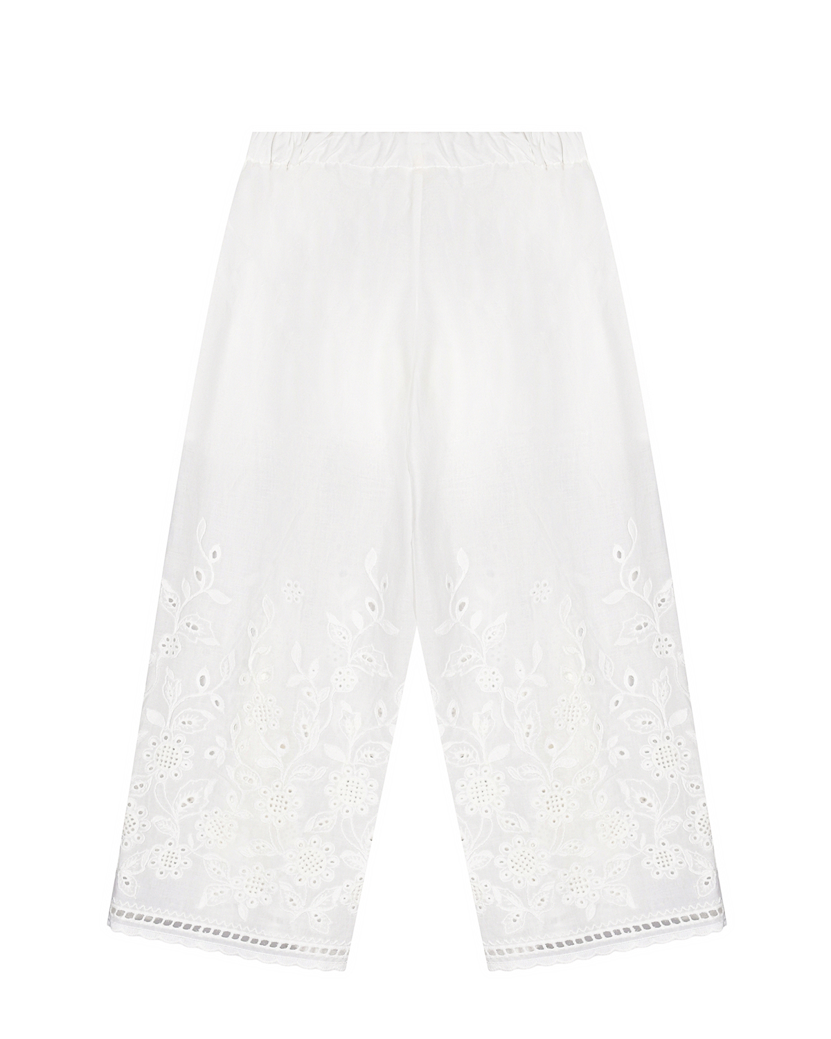 Белые брюки с вышивкой Miss Grant, размер 164, цвет белый