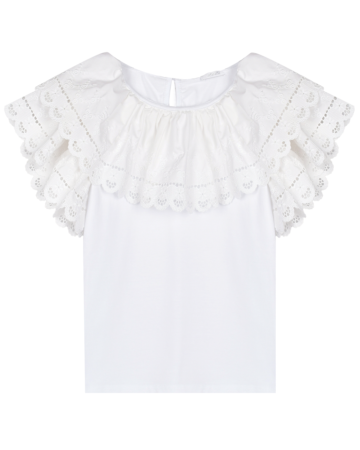 Белая футболка с воланом Miss Grant футболка с неоновой окантовкой и принтом белая msgm