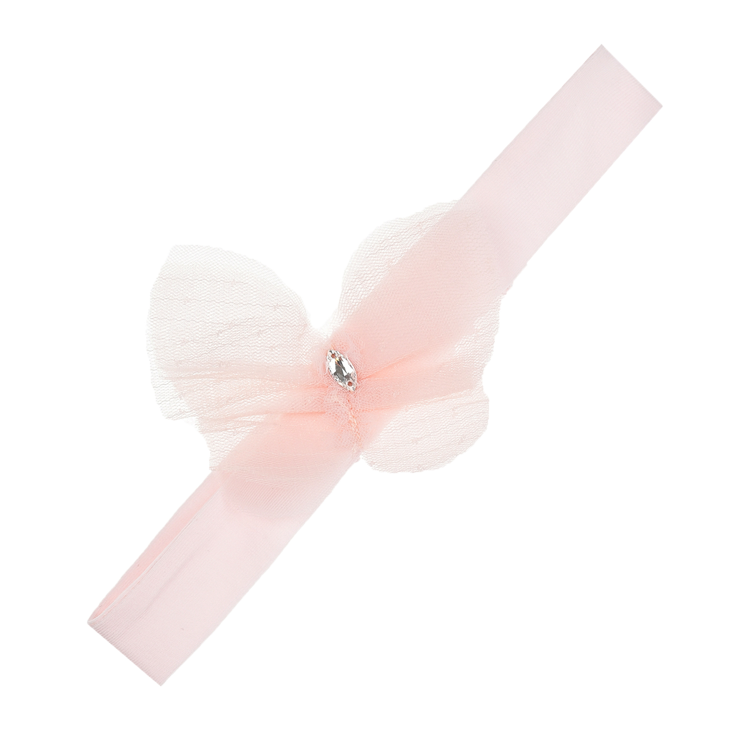 Розовая повязка с аппликацией "бабочка" Monnalisa, размер XS, цвет розовый