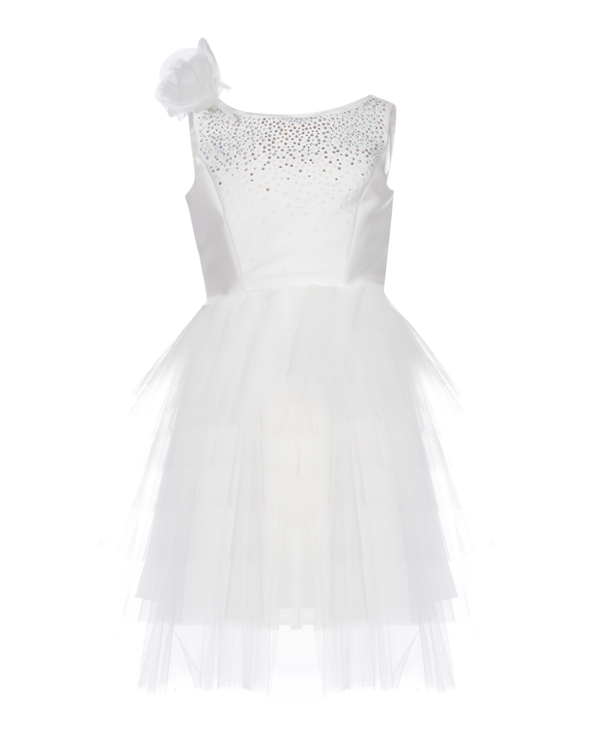 Белое платье с аппликацией &quot;цветок&quot; Monnalisa