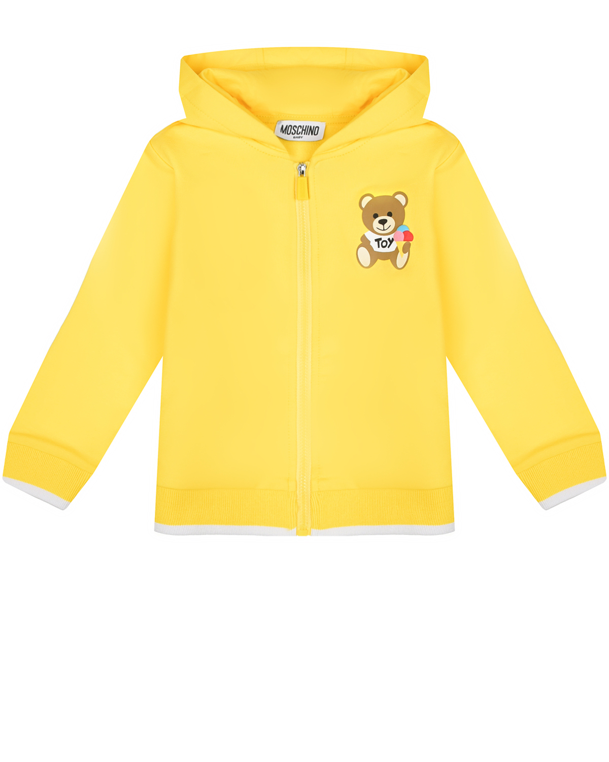 Желтая спортивная куртка с лого на спине Moschino футболка с принтом медвежата желтая moschino