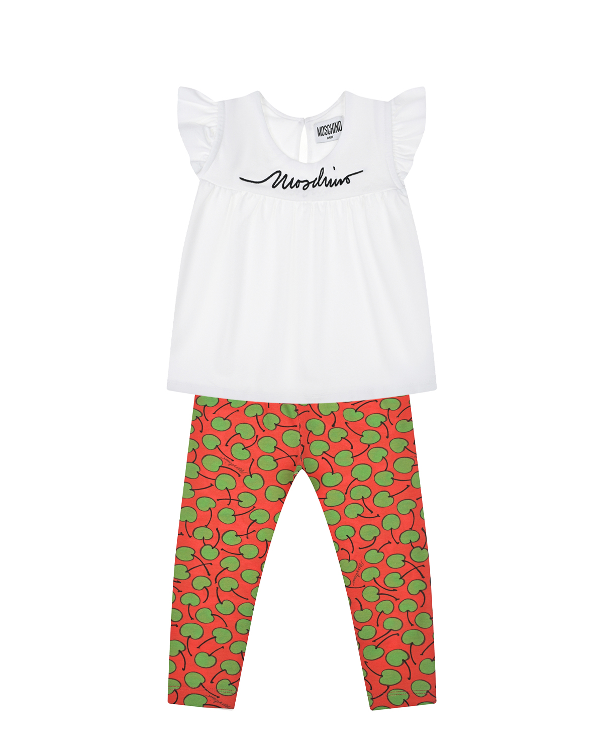 Комплект: футболка с рукавами-крылышками и леггинсы Moschino комплект футболка и шорты moschino