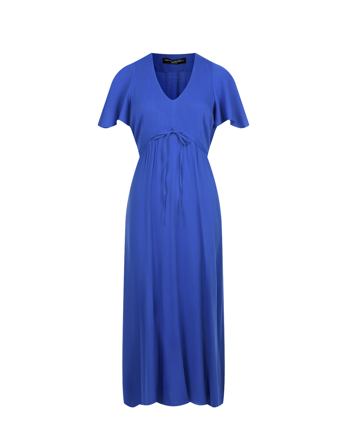 Синее платье с кулиской под грудью Pietro Brunelli джинсовое платье рубашка с шрифтовым принтом синее gulliver 146