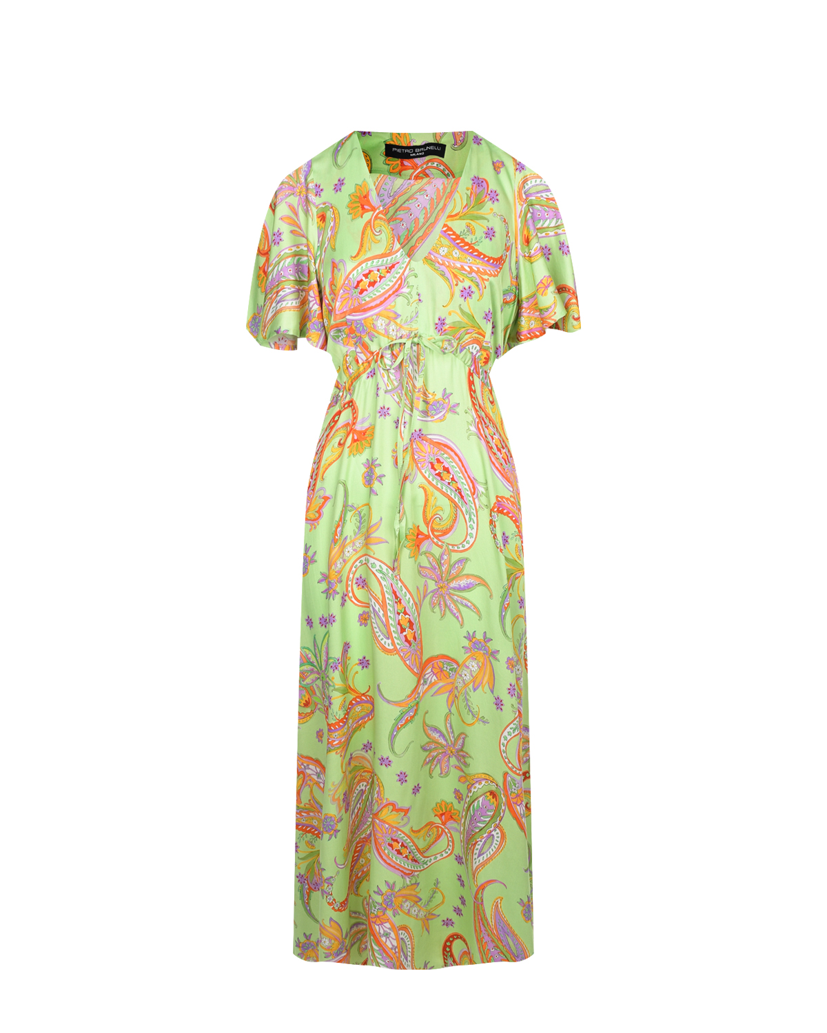 Зеленое приталенное платье Pietro Brunelli, размер 46, цвет нет цвета