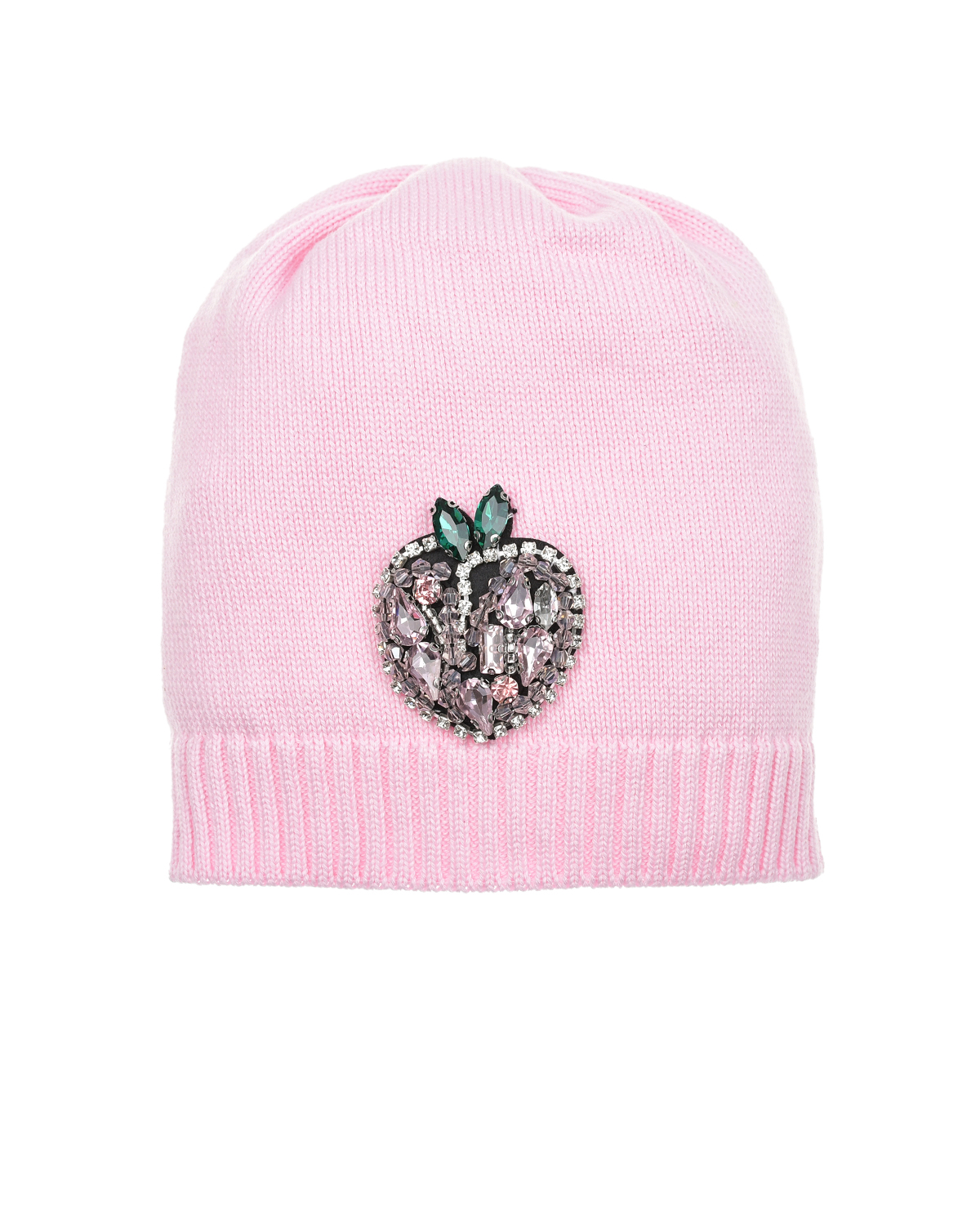 Розовая шапка со стразами Regina шапка с белым вязанным сердцем розовая regina