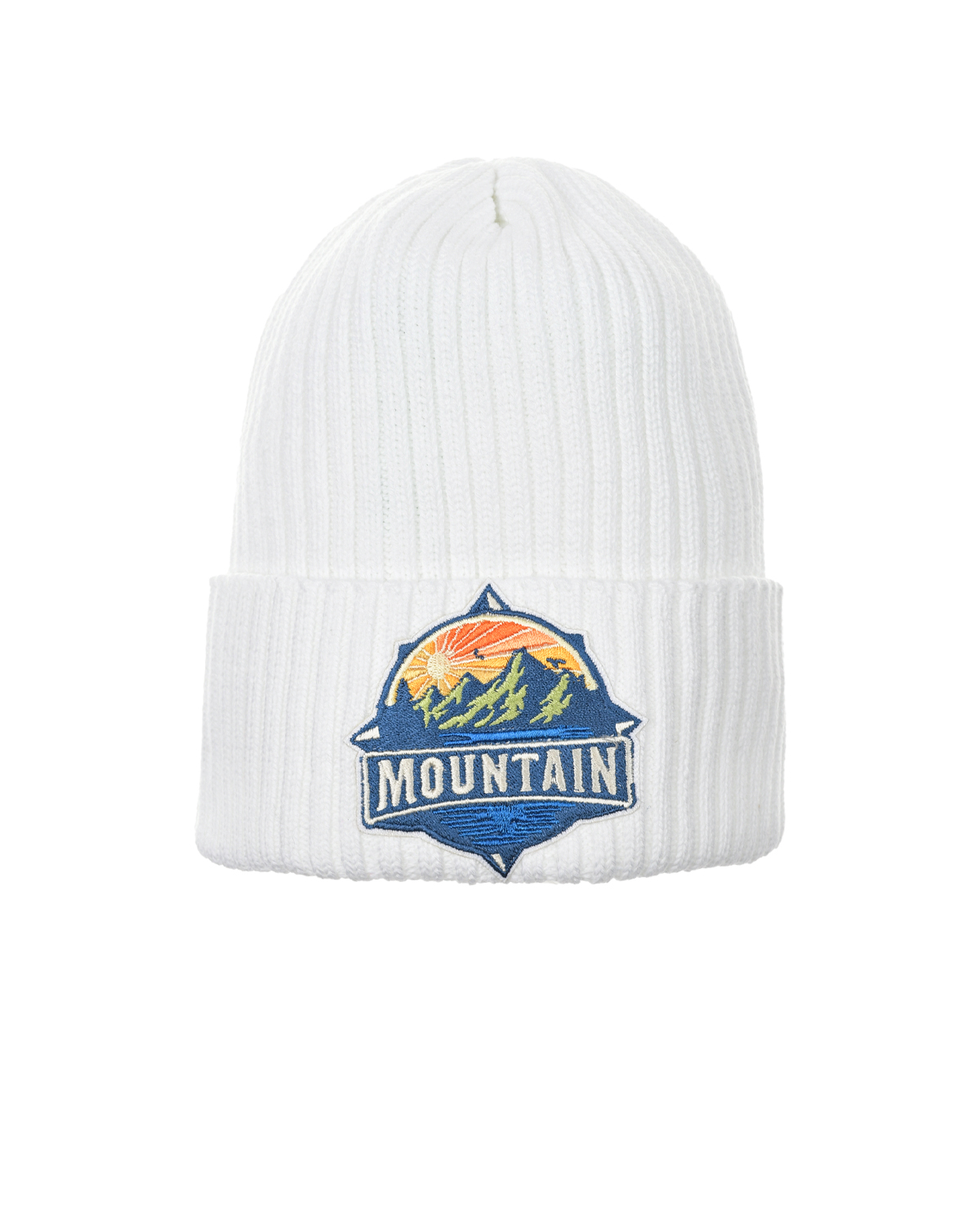 Белая шапка с нашивкой "горы" Regina, размер 55, цвет белый