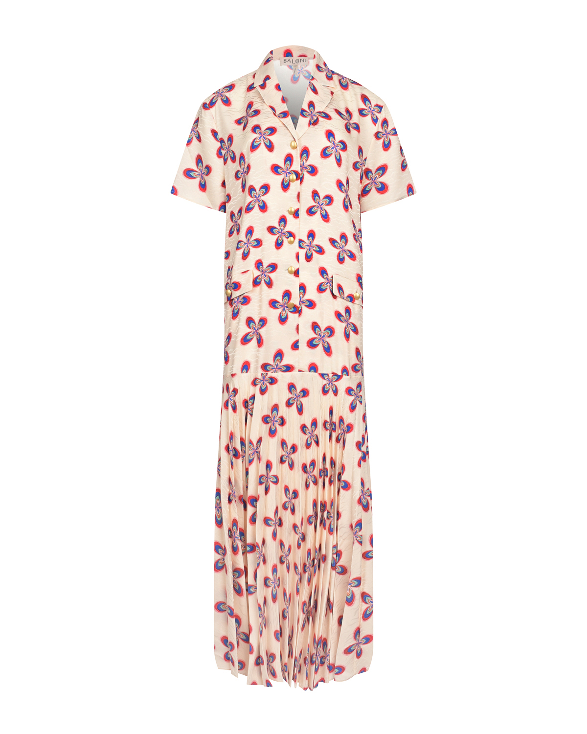 Кремовое платье с цветочным принтом Saloni, размер 42