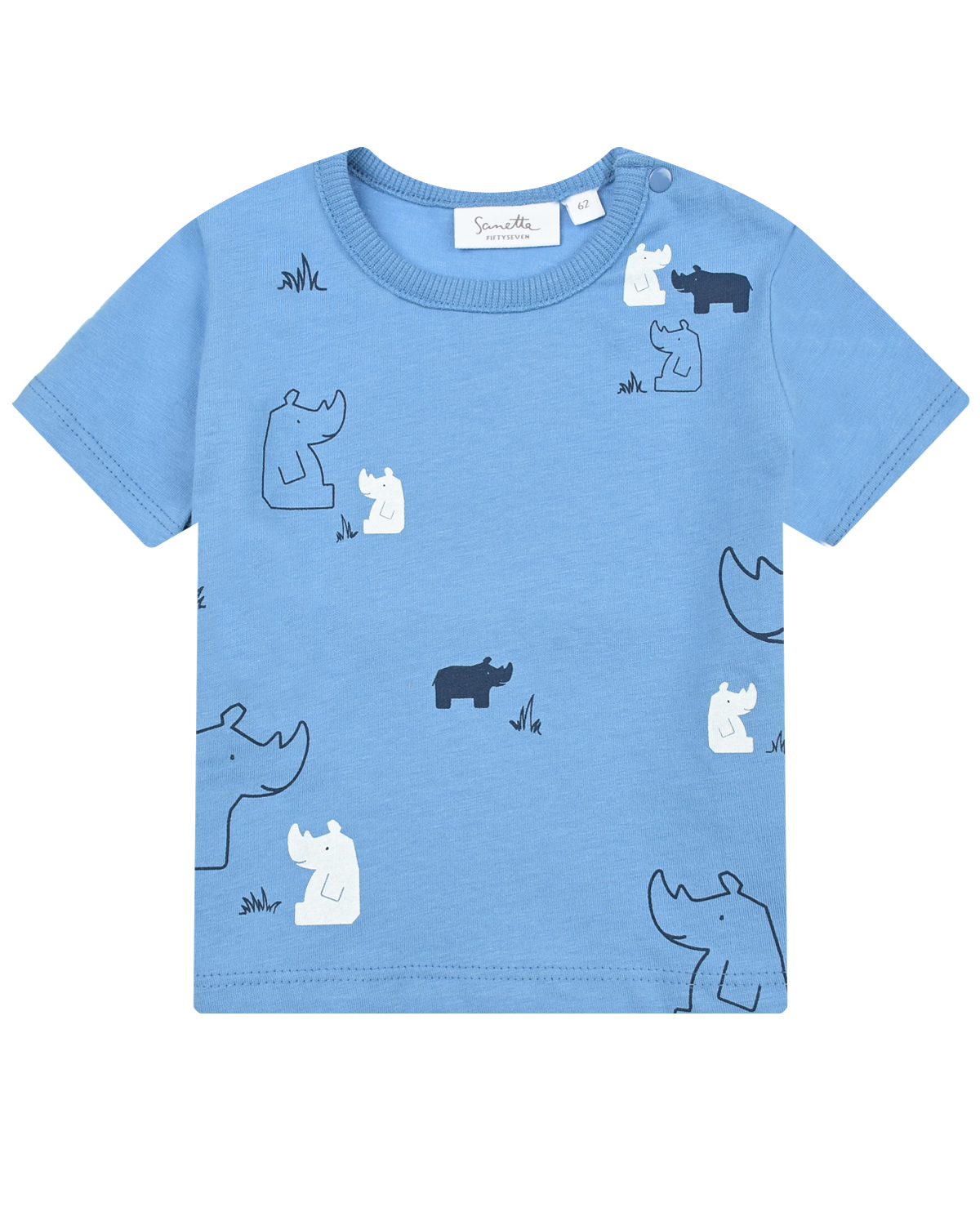 Синяя футболка с принтом "носороги" Sanetta fiftyseven