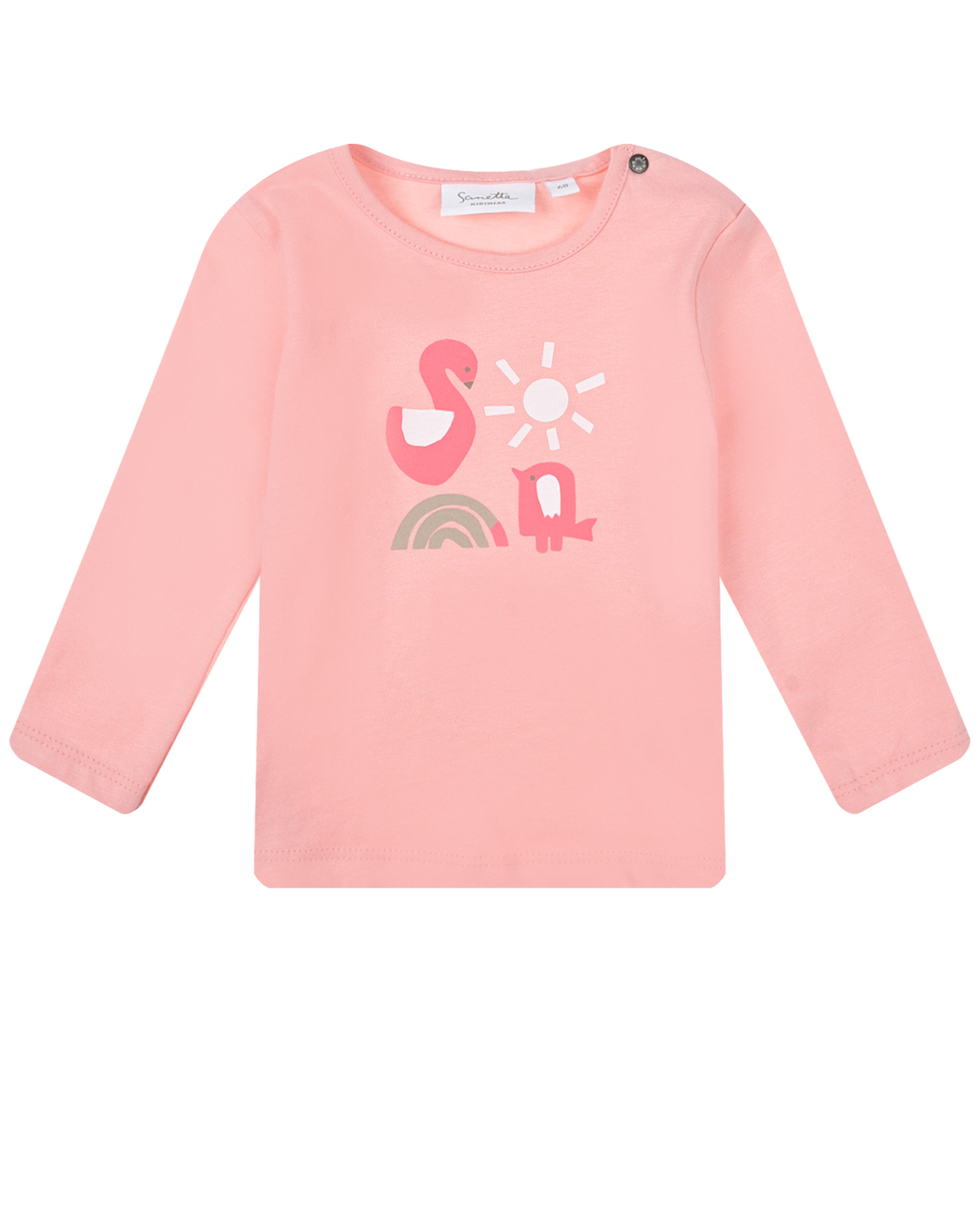 Розовая толстовка с принтом "лебедь" Sanetta Kidswear