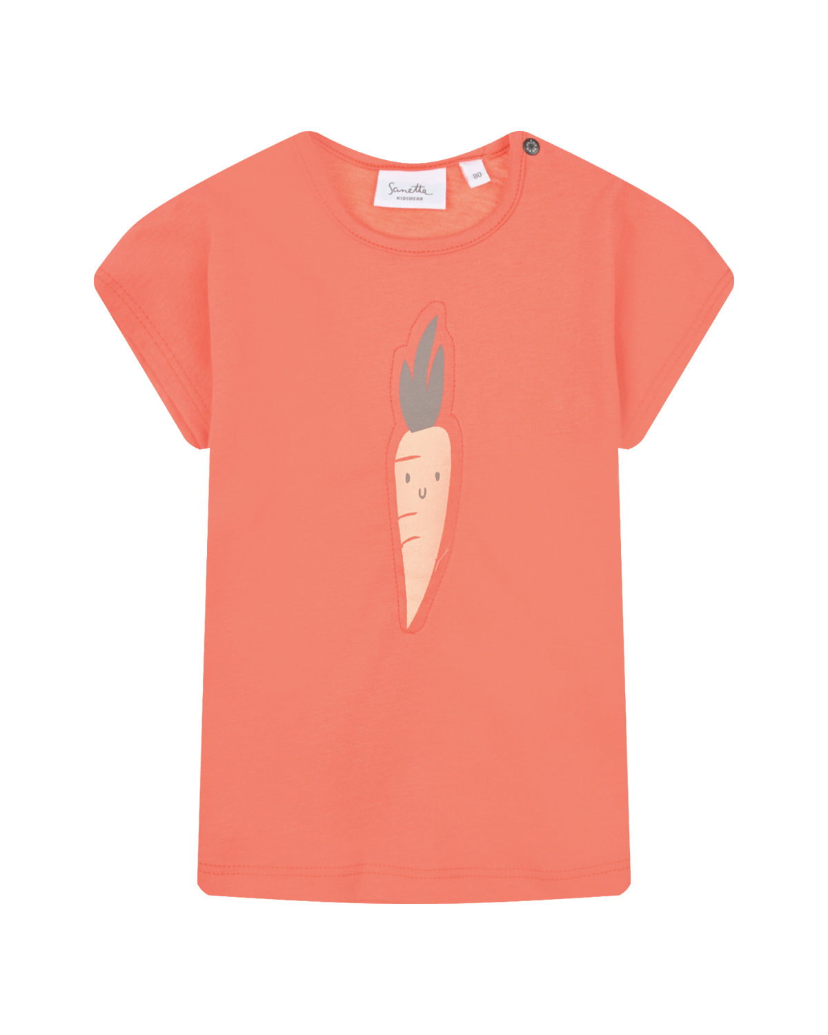 Оранжевая футболка с принтом "морковь" Sanetta Kidswear, размер 92, цвет оранжевый - фото 1