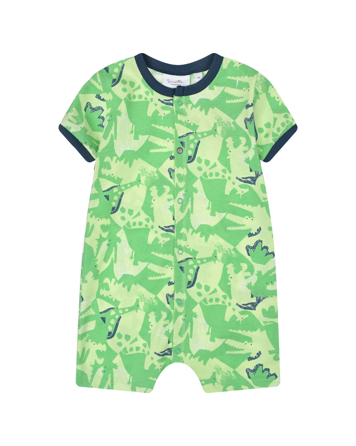 Зеленый песочник с принтом "крокодилы" Sanetta Kidswear
