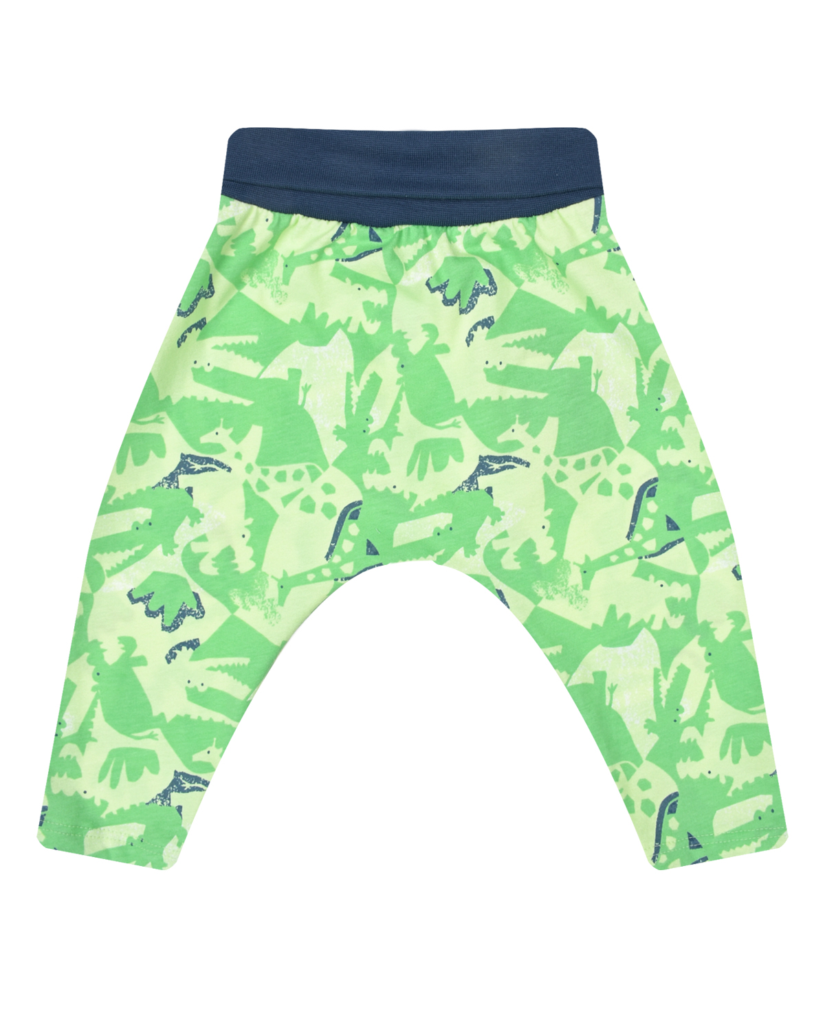 Зеленые спортивные брюки с принтом "крокодилы" Sanetta Kidswear