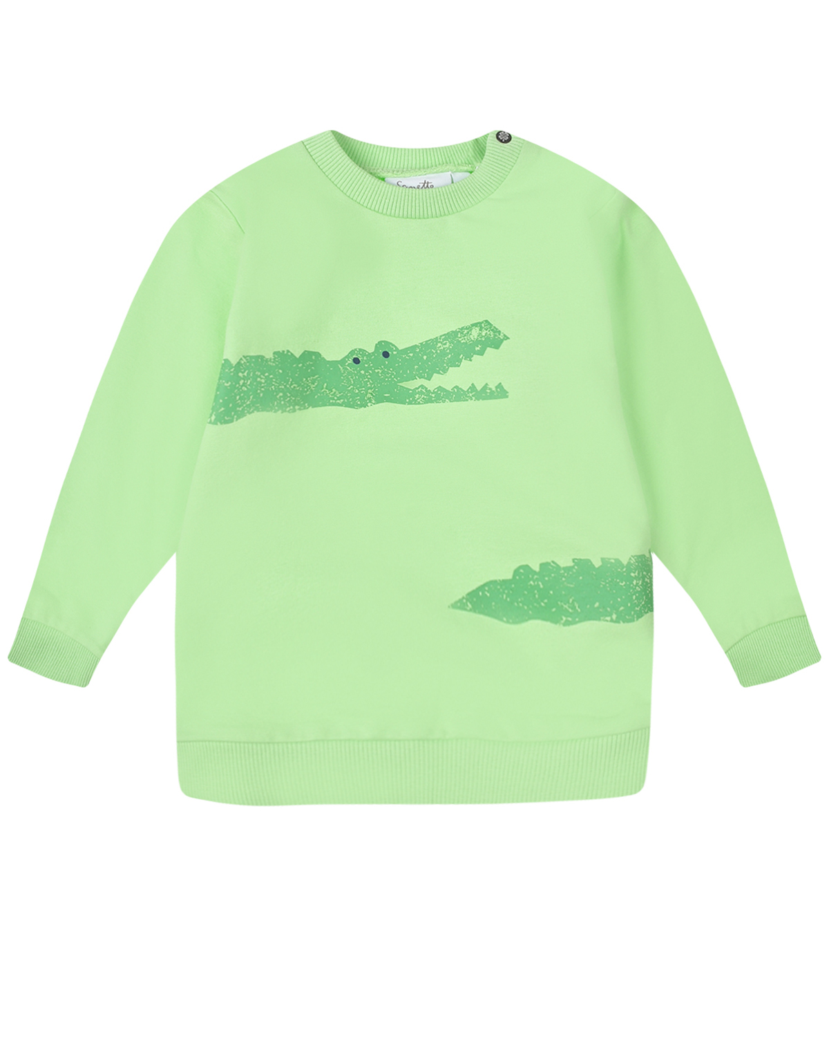 Зеленый свитшот с принтом "крокодилы" Sanetta Kidswear