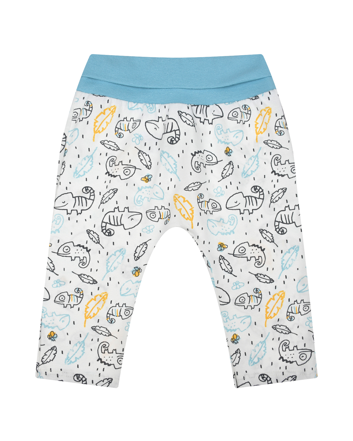 Белые спортивные брюки с принтом &quot;хамелеоны&quot; Sanetta Kidswear