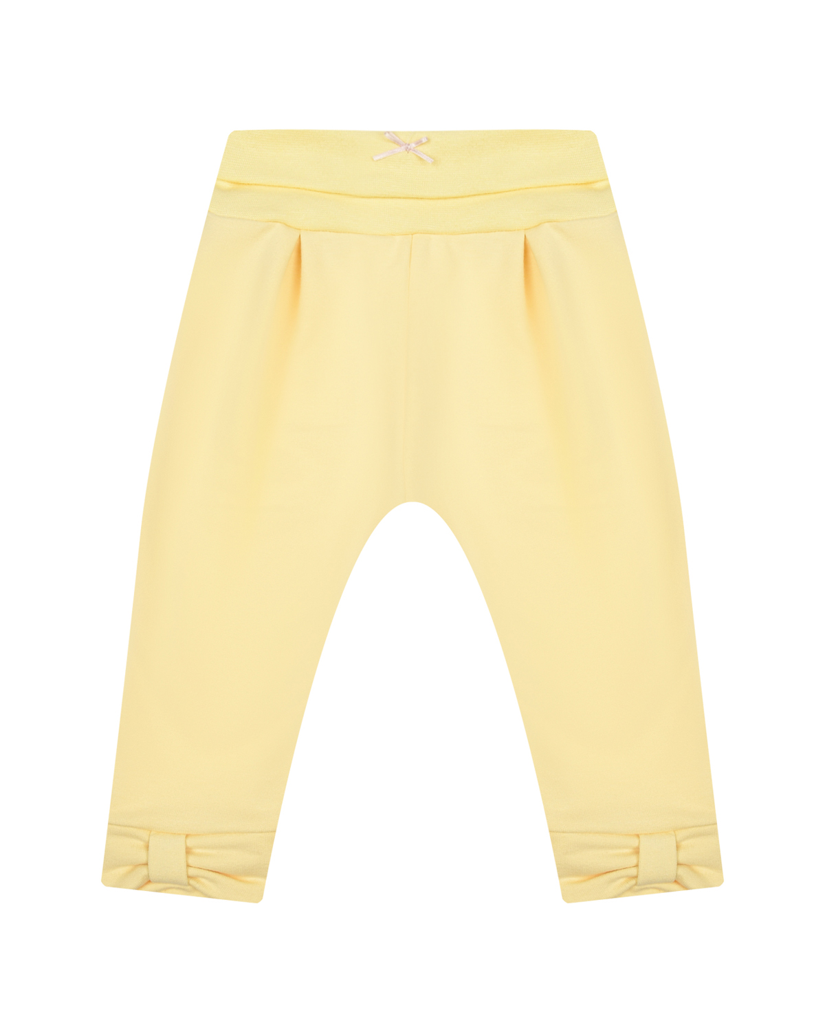 Желтые спортивные брюки с бантами Sanetta fiftyseven персиковые спортивные брюки с очным принтом sanetta fiftyseven детские