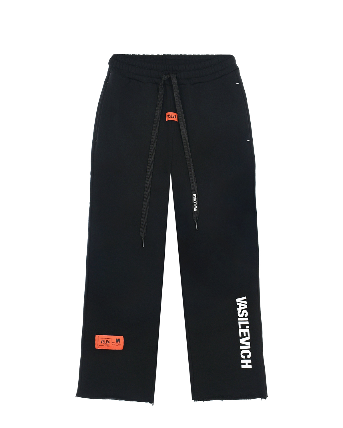 Черные спортивные брюки с оранжевым лого VASILEVICH синие спортивные брюки с черным лого moschino