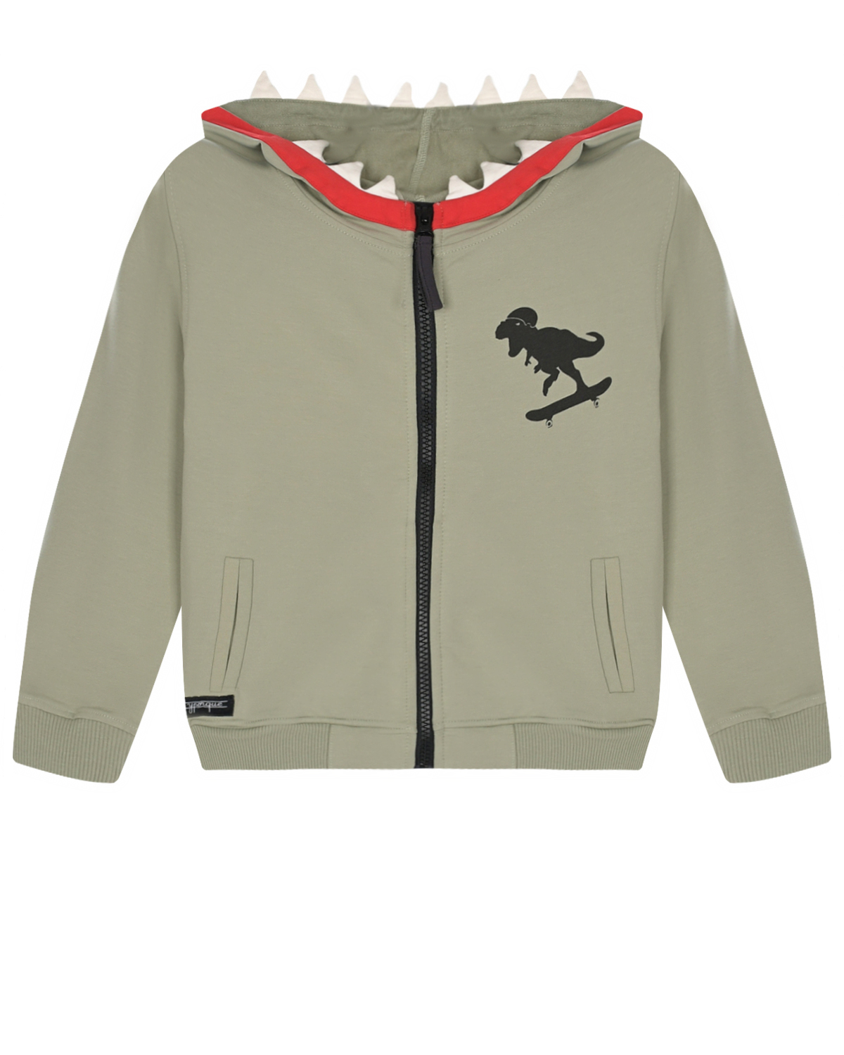Спортивная куртка с принтом "динозавр" Yporque, размер 128, цвет хаки
