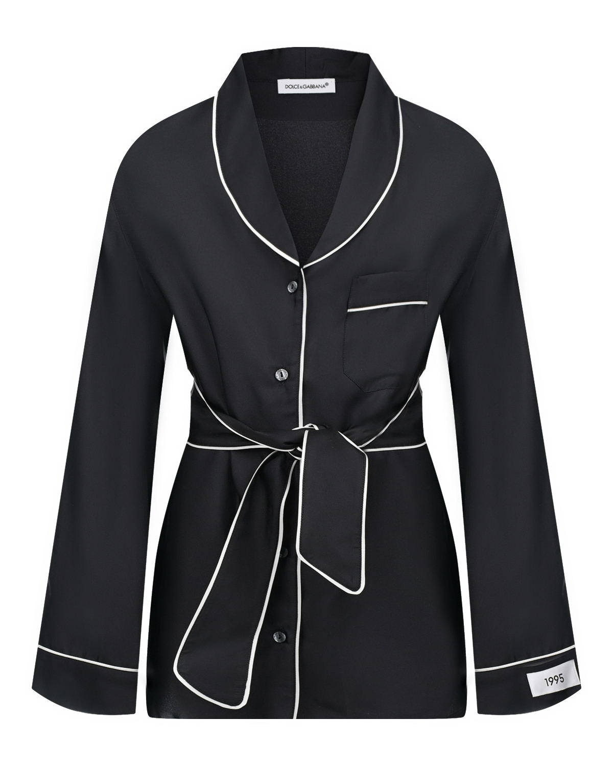 Черный шелковый пиджак Dolce&Gabbana