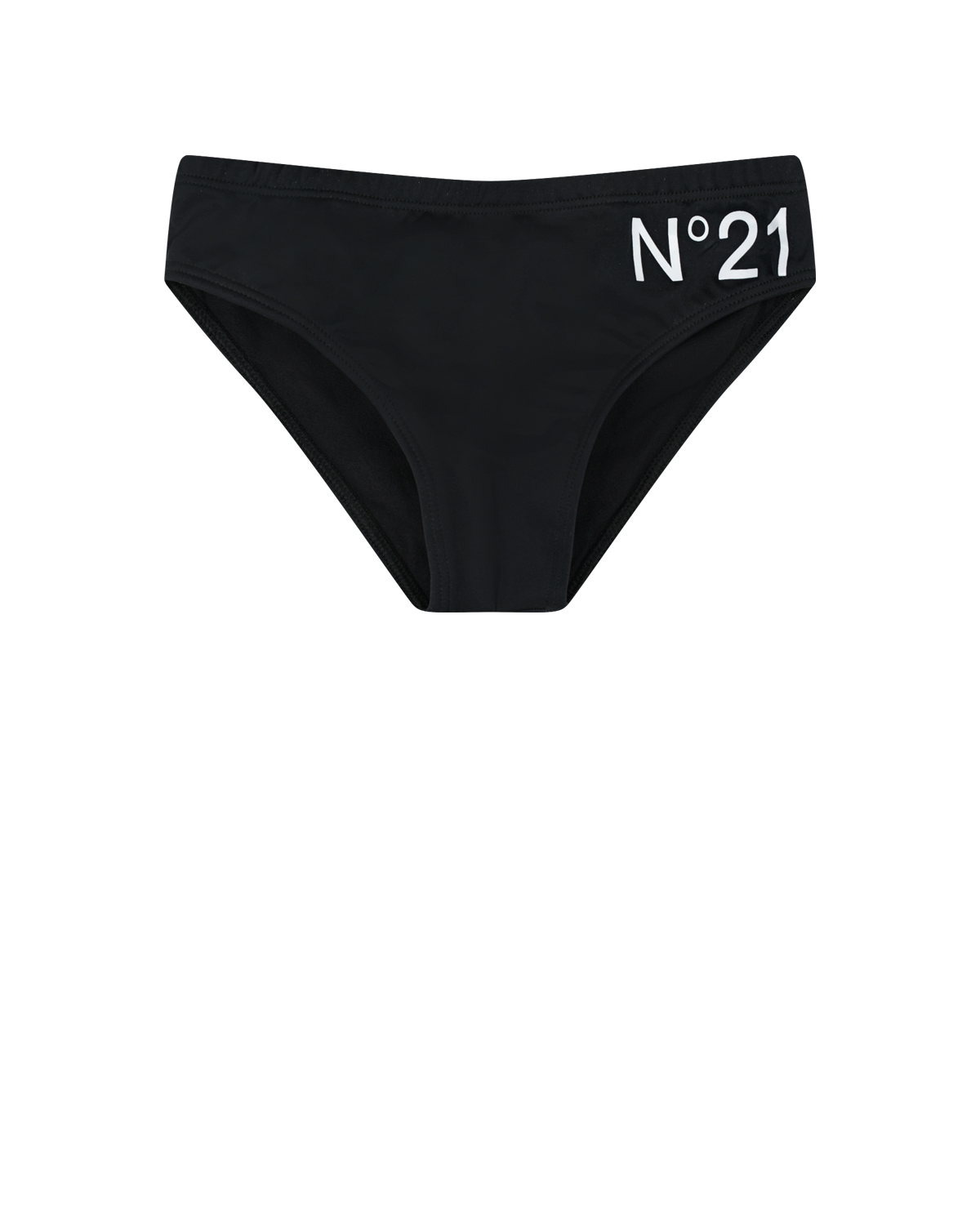 Черные плавки с контрастным лого No. 21