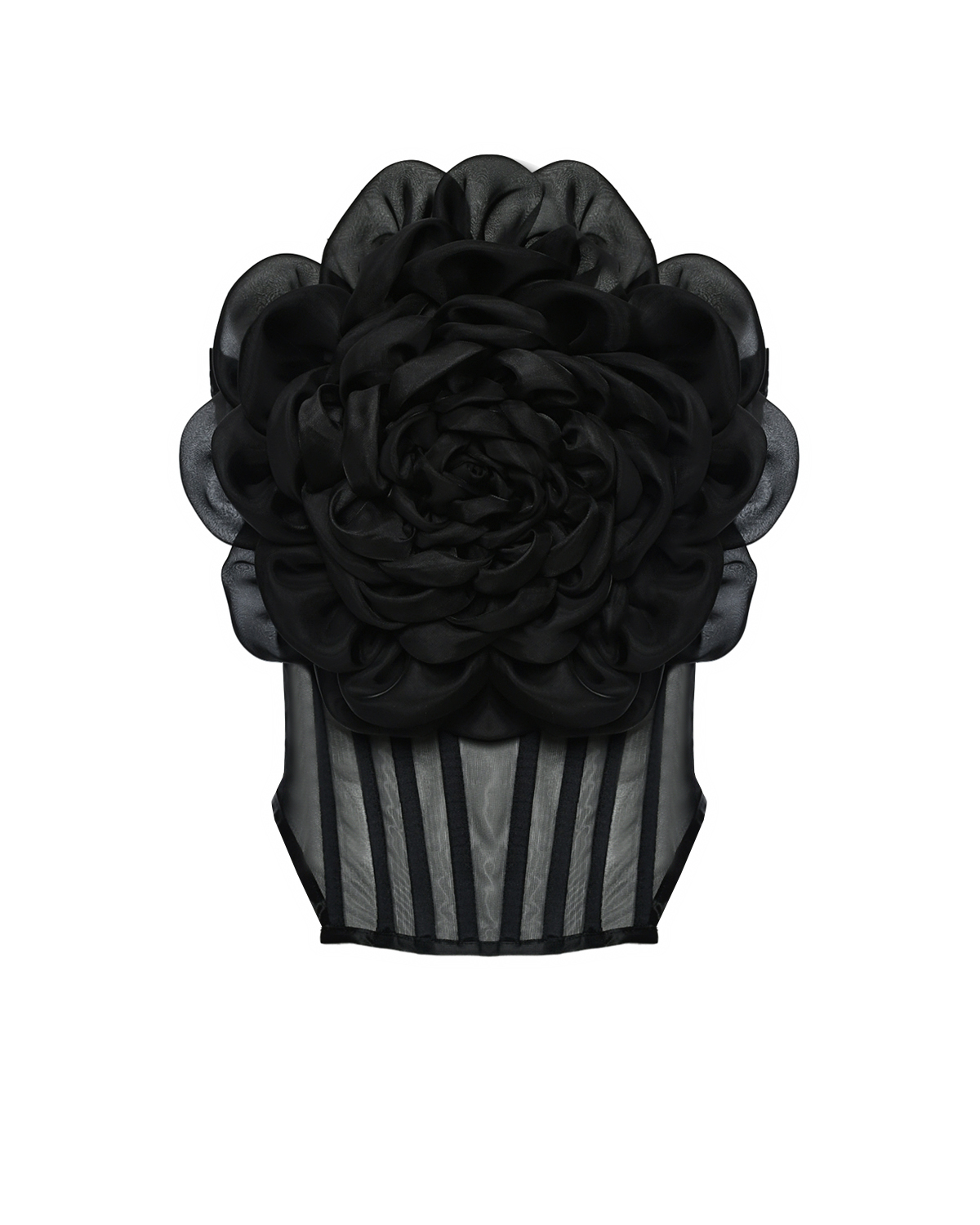 Корсет с крупным цветком, черный ALINE, размер 42 - фото 1