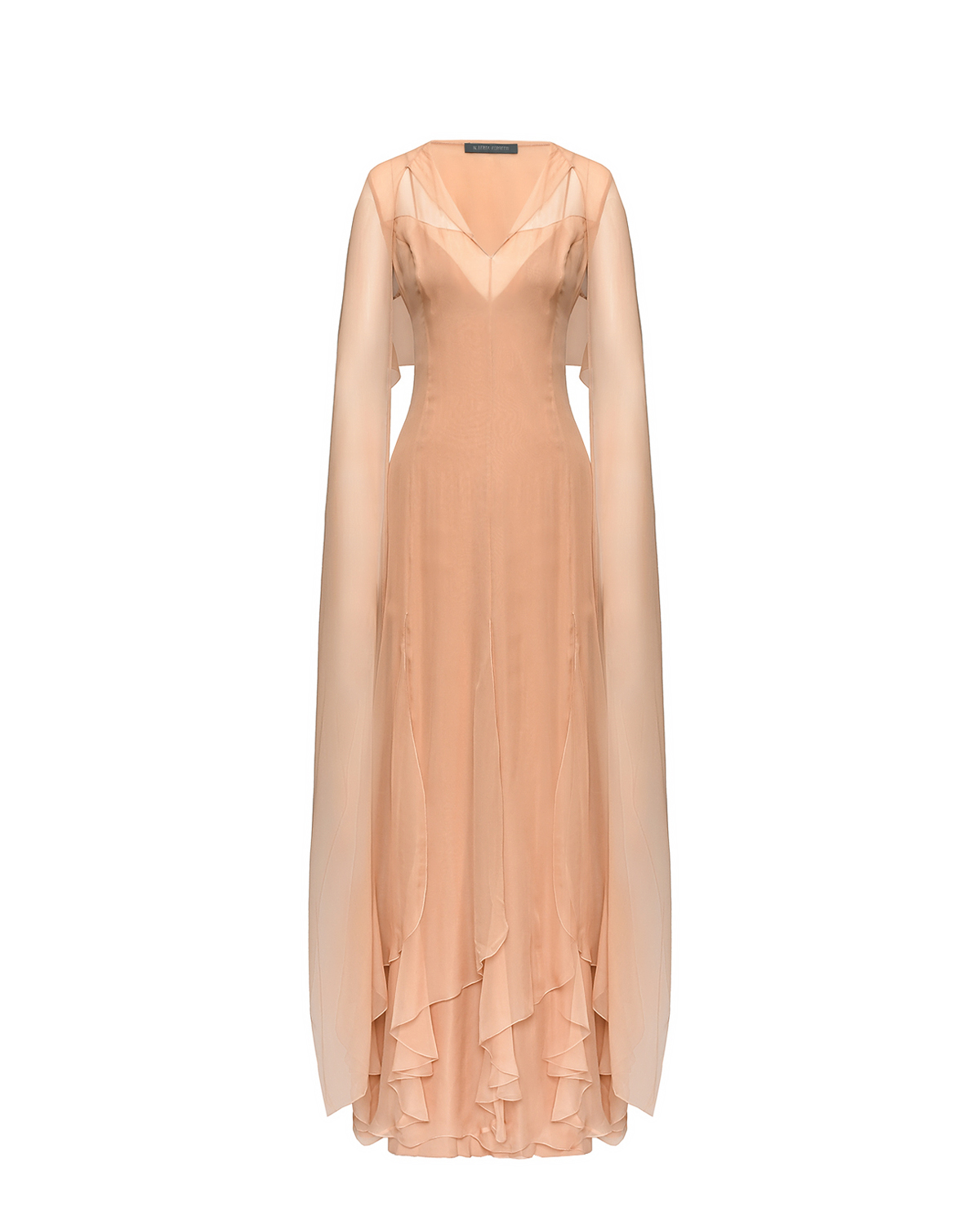 Шифоновое платье с накидкой Alberta Ferretti, размер 44, цвет нет цвета